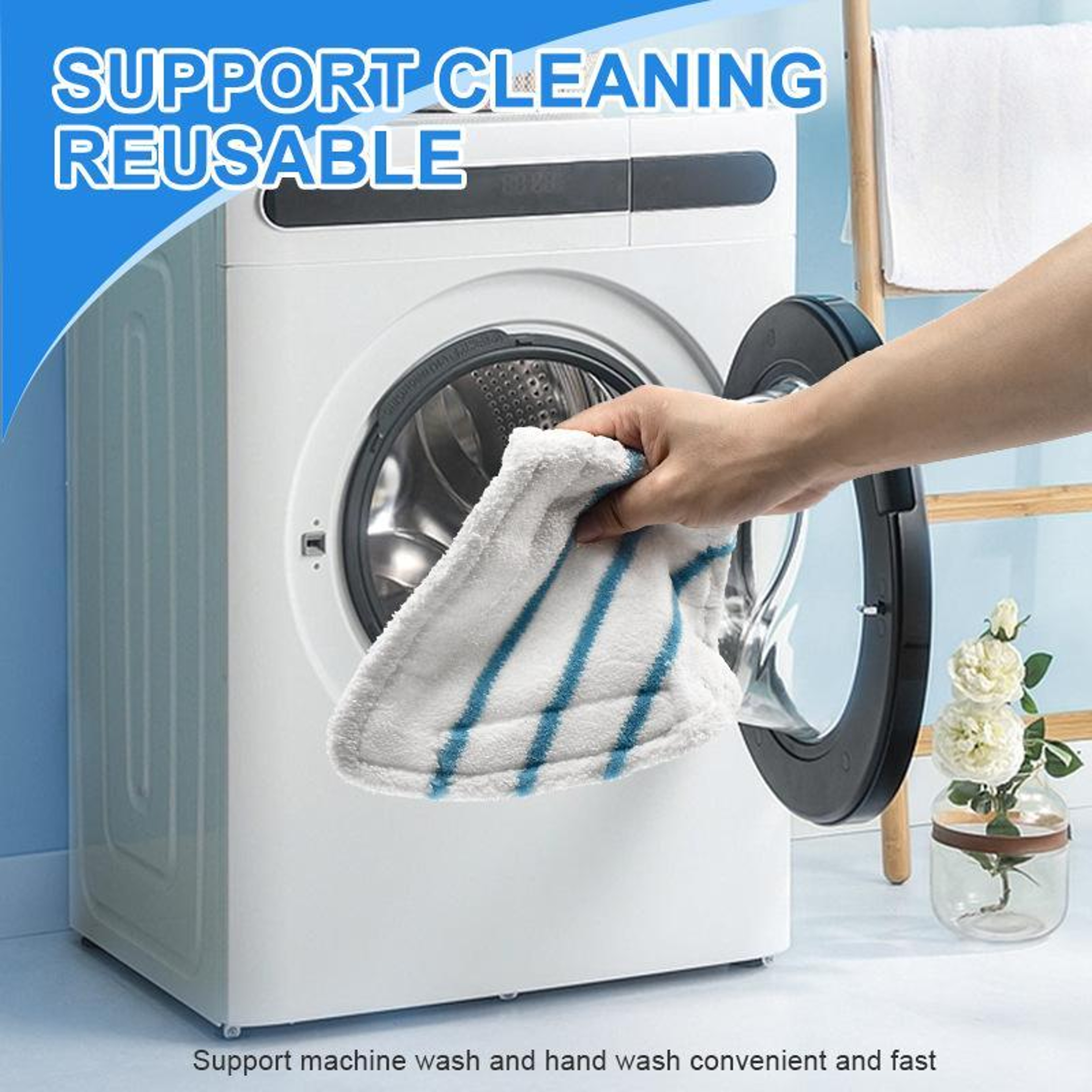 Microfiber Steam Mop Replacement Pads 2 Pack Washable Reusable Mop Head Cloths – view 6