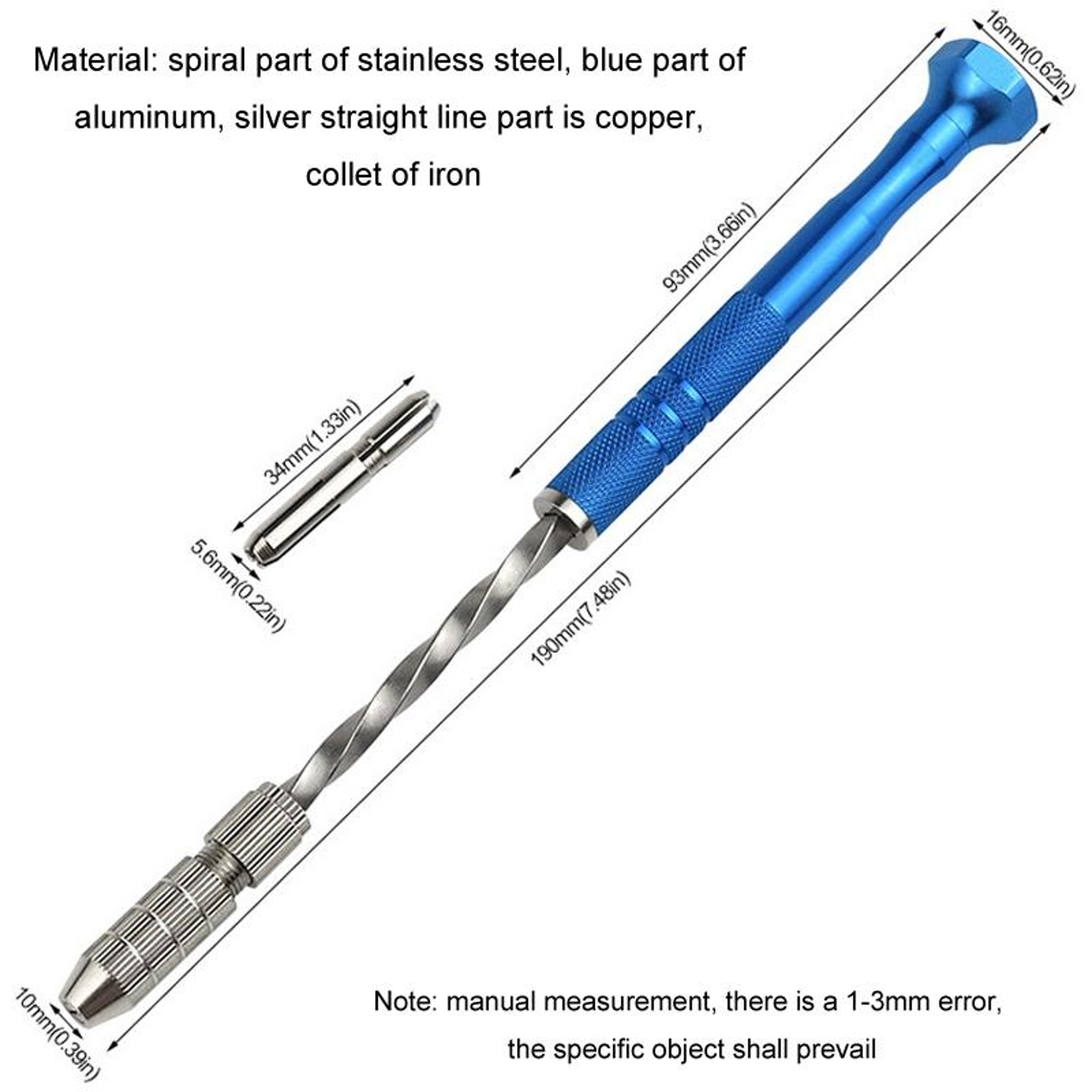 Precision Mini Hand Drill For Crafts Jewelry Making  Jade Hole Punching 1