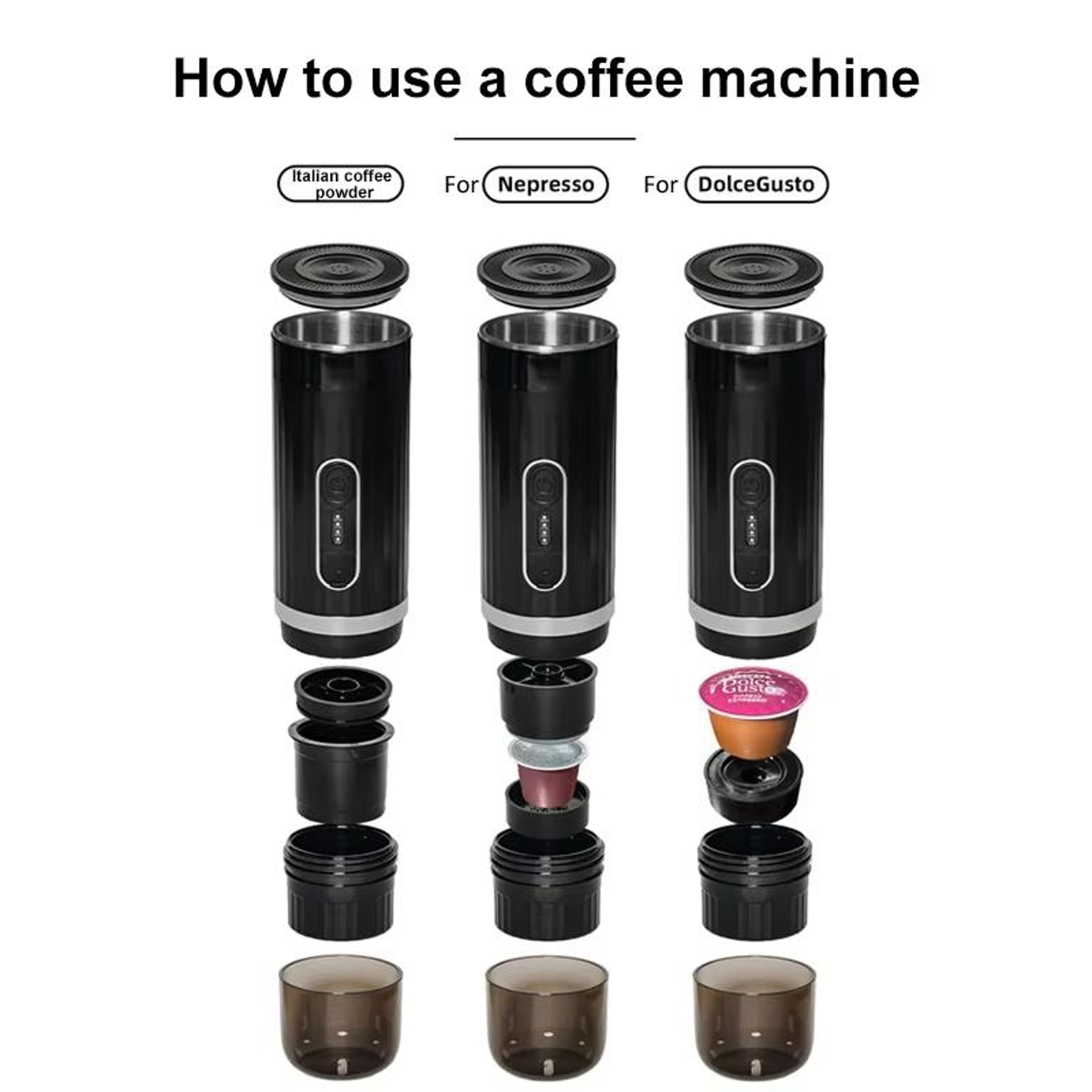 3-in-1 Portable Espresso Maker with Wireless Heating for Capsules & Ground Coffee – view 7