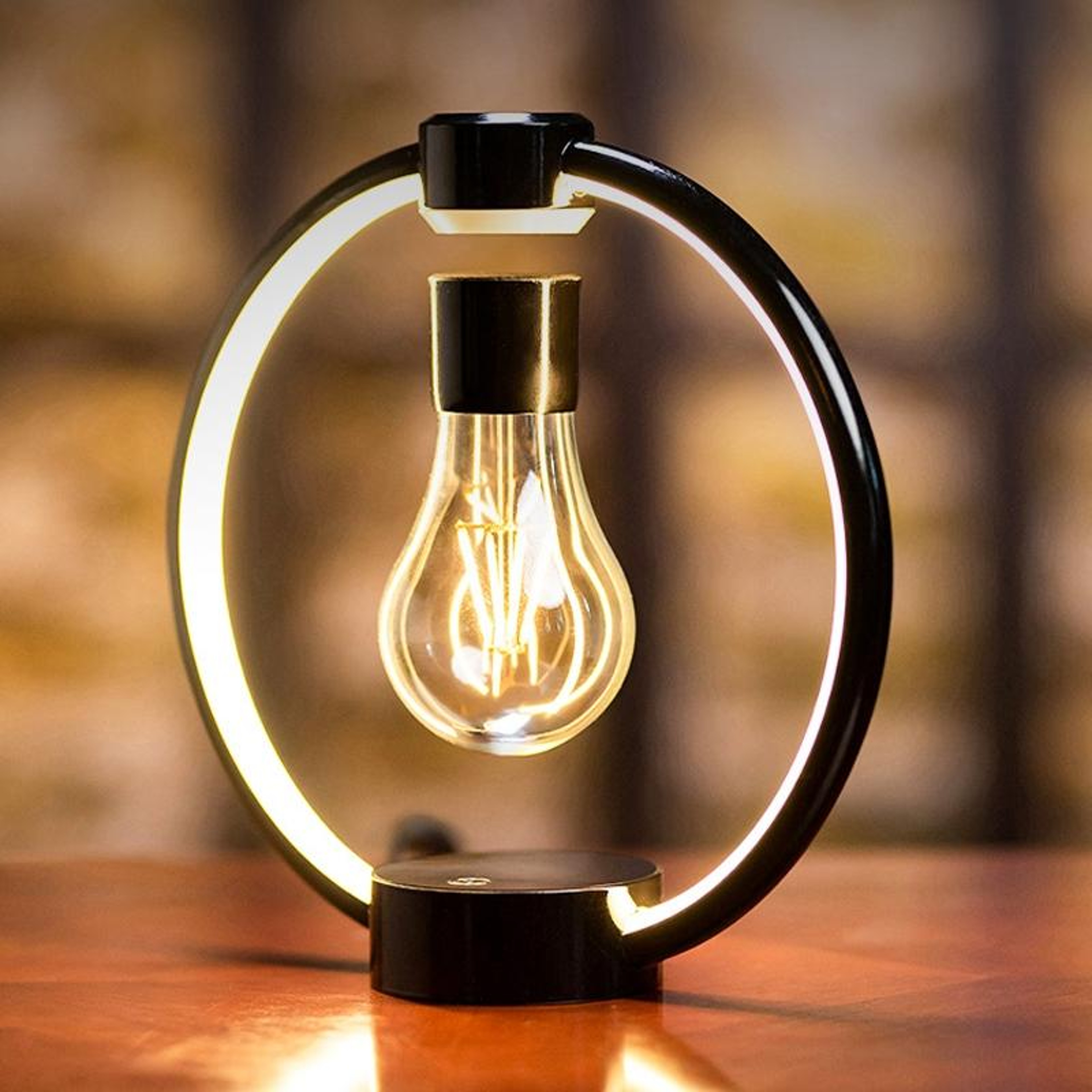 Magnetic Levitation Lamp With Floating Light Bulb LED Desk Ambient Night Light 0