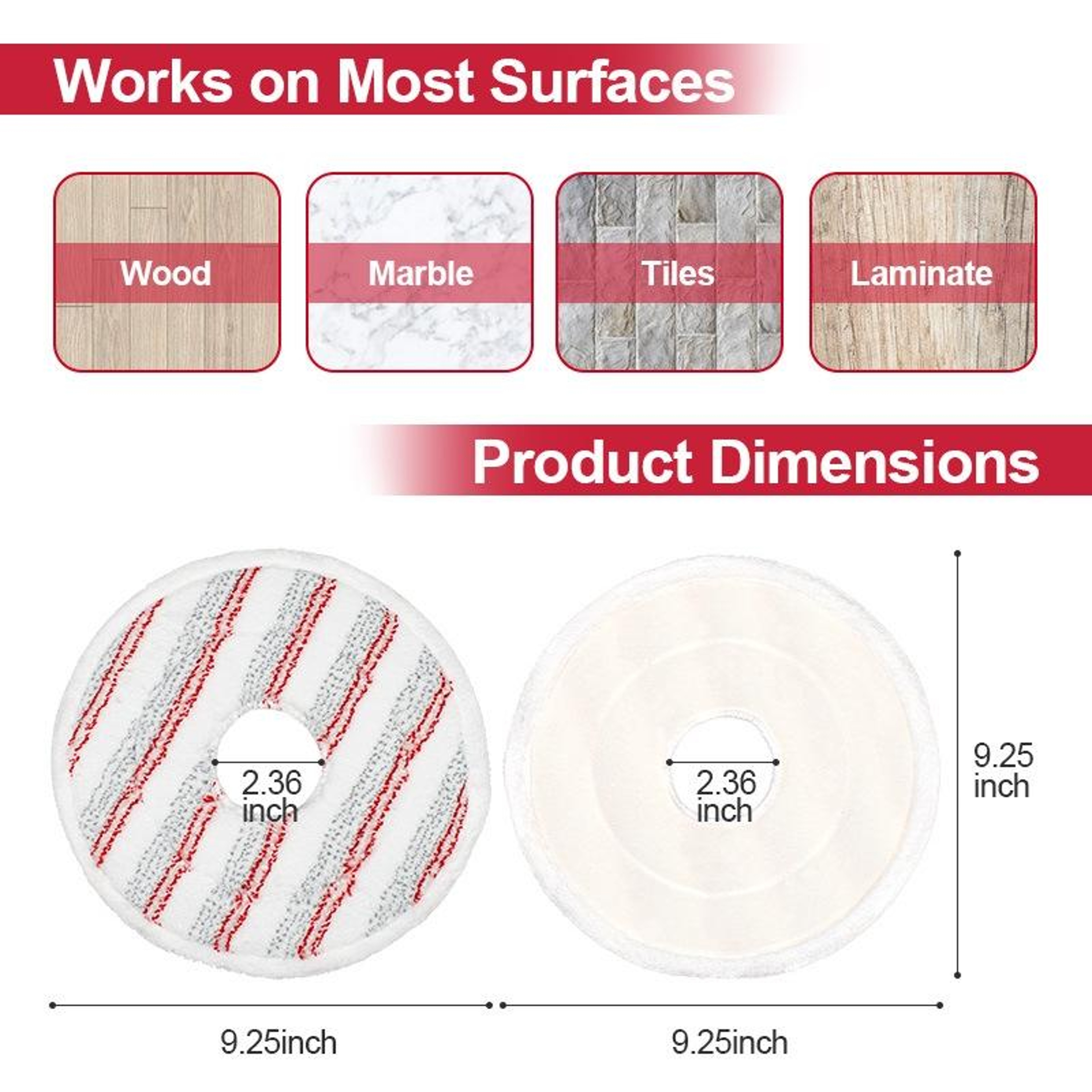 Vileda Spin  Clean Microfiber Mop Pad Replacement Refill For Wood  Tile Floors 1