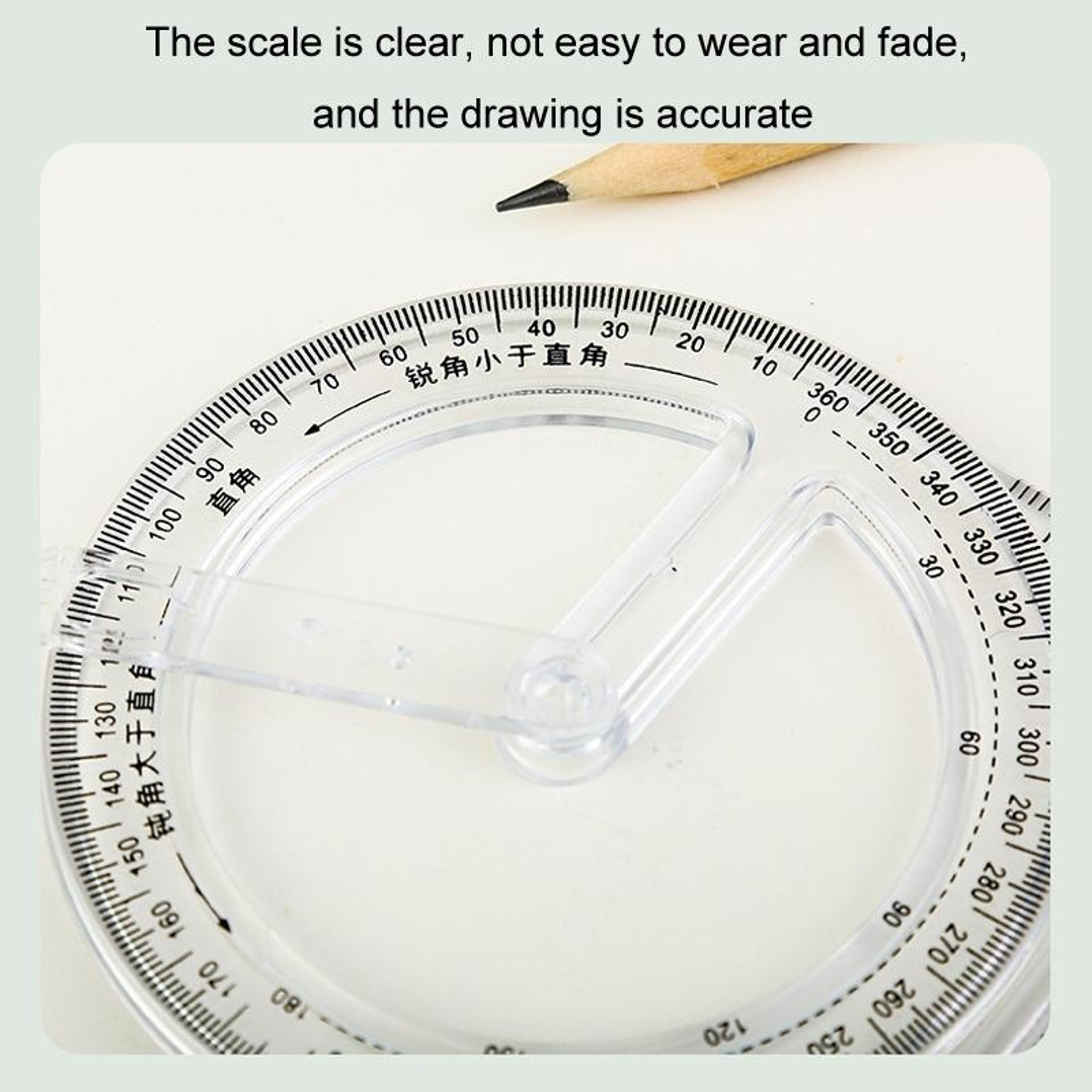 2PCS Multifunctional Drawing Ruler Set with Rotating Protractor and Geometric Drawing Templates – view 3