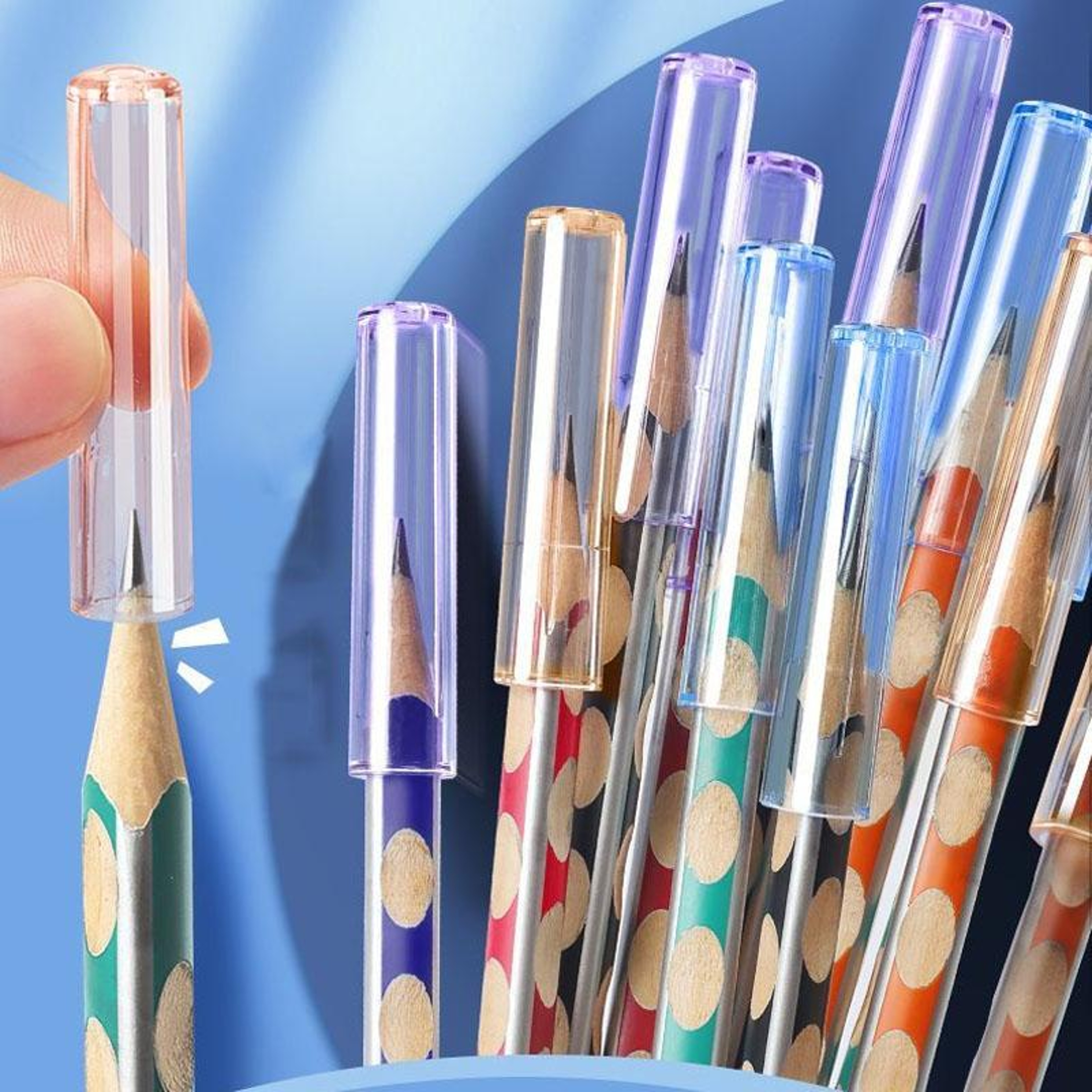 20PCS Pencil Tip Protectors Transparent Pen Caps for Pencils and Pens – view 2