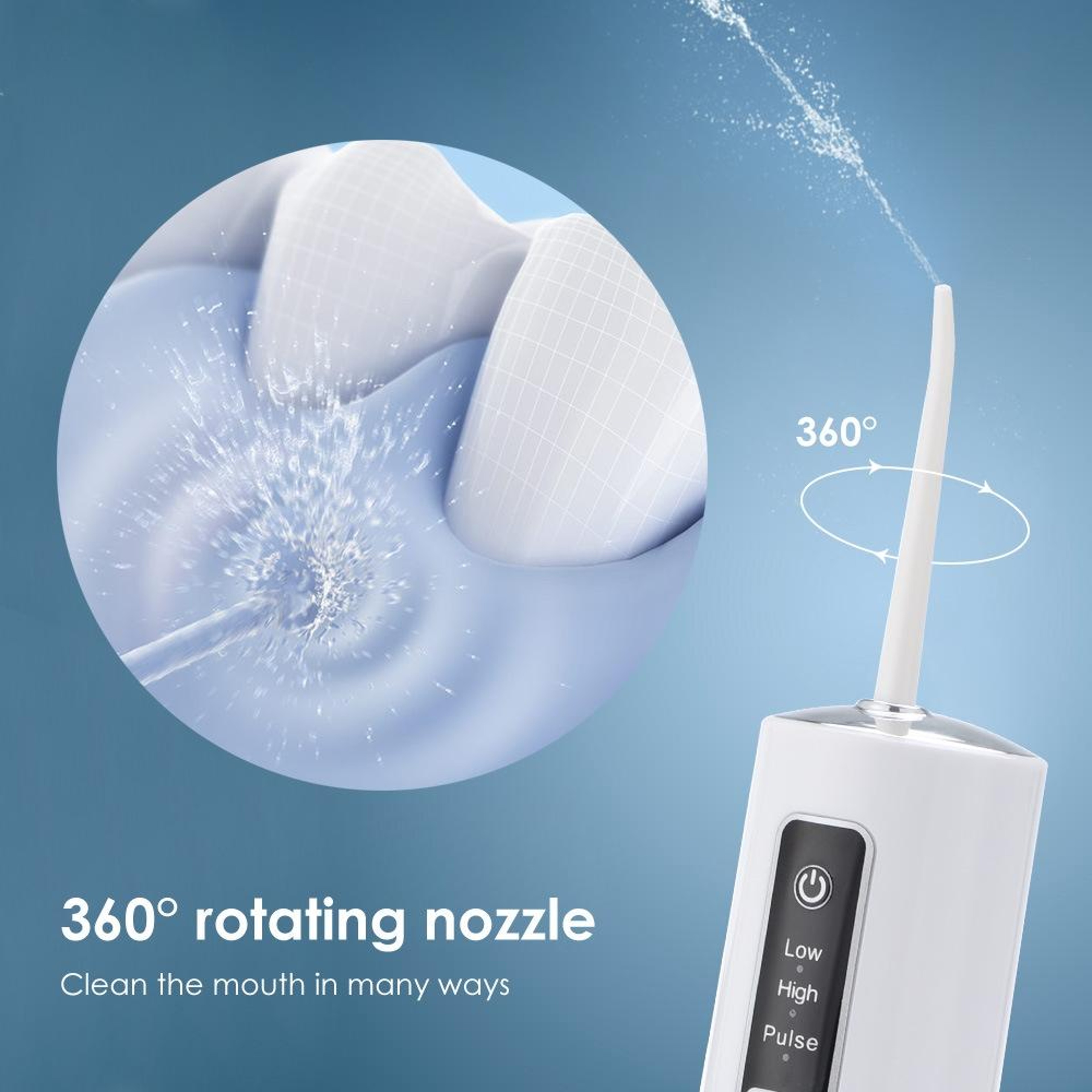 Portable Water Flosser for Teeth Cleaning with 4 Nozzles & Rechargeable Design – view 13