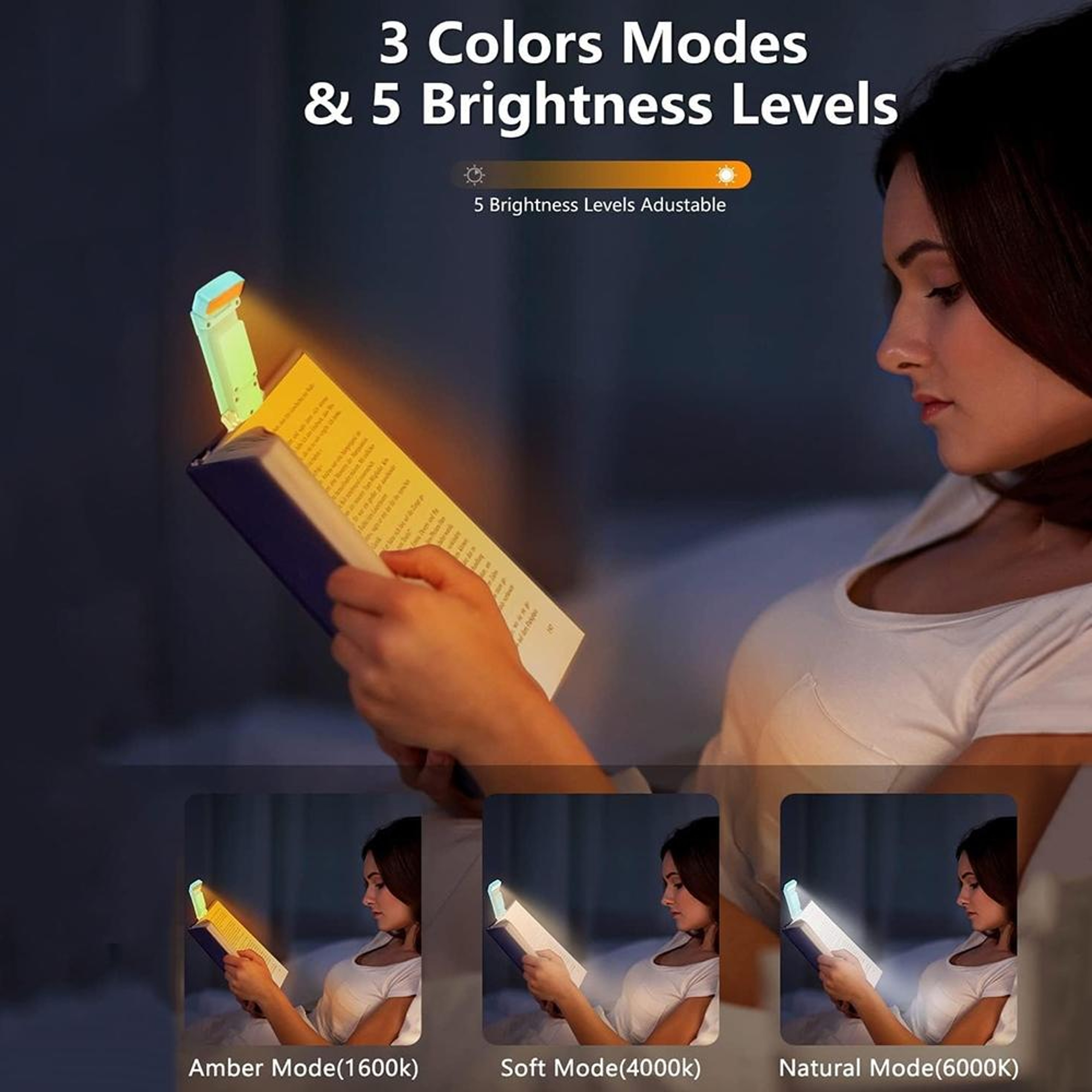 USB Charging Portable Eye Protection Reading Light Detachable Rotatable Mini LED Lamp 8