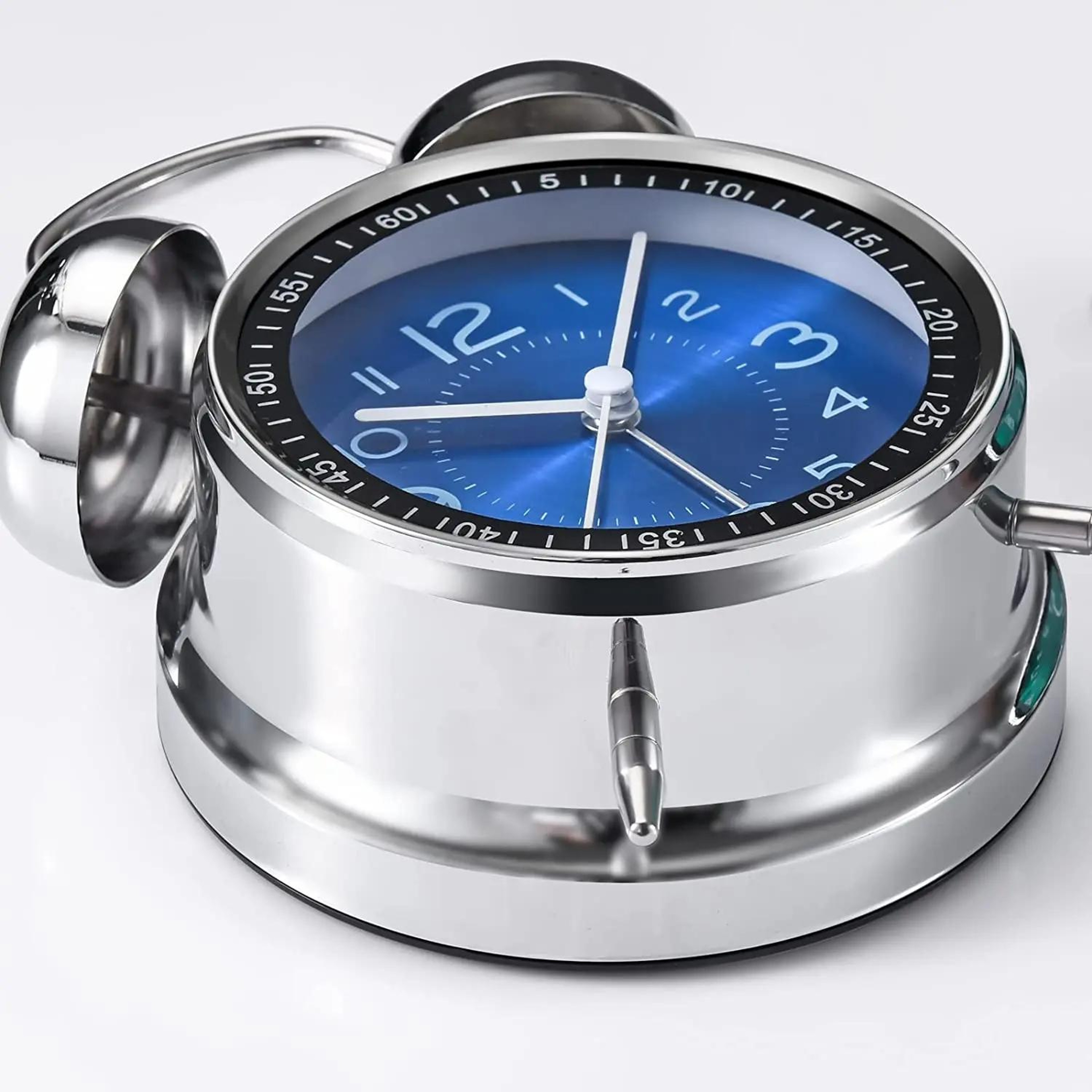 45Inch Electroplated Metal Alarm Clock With Night Light  Quiet Quartz Movement 5