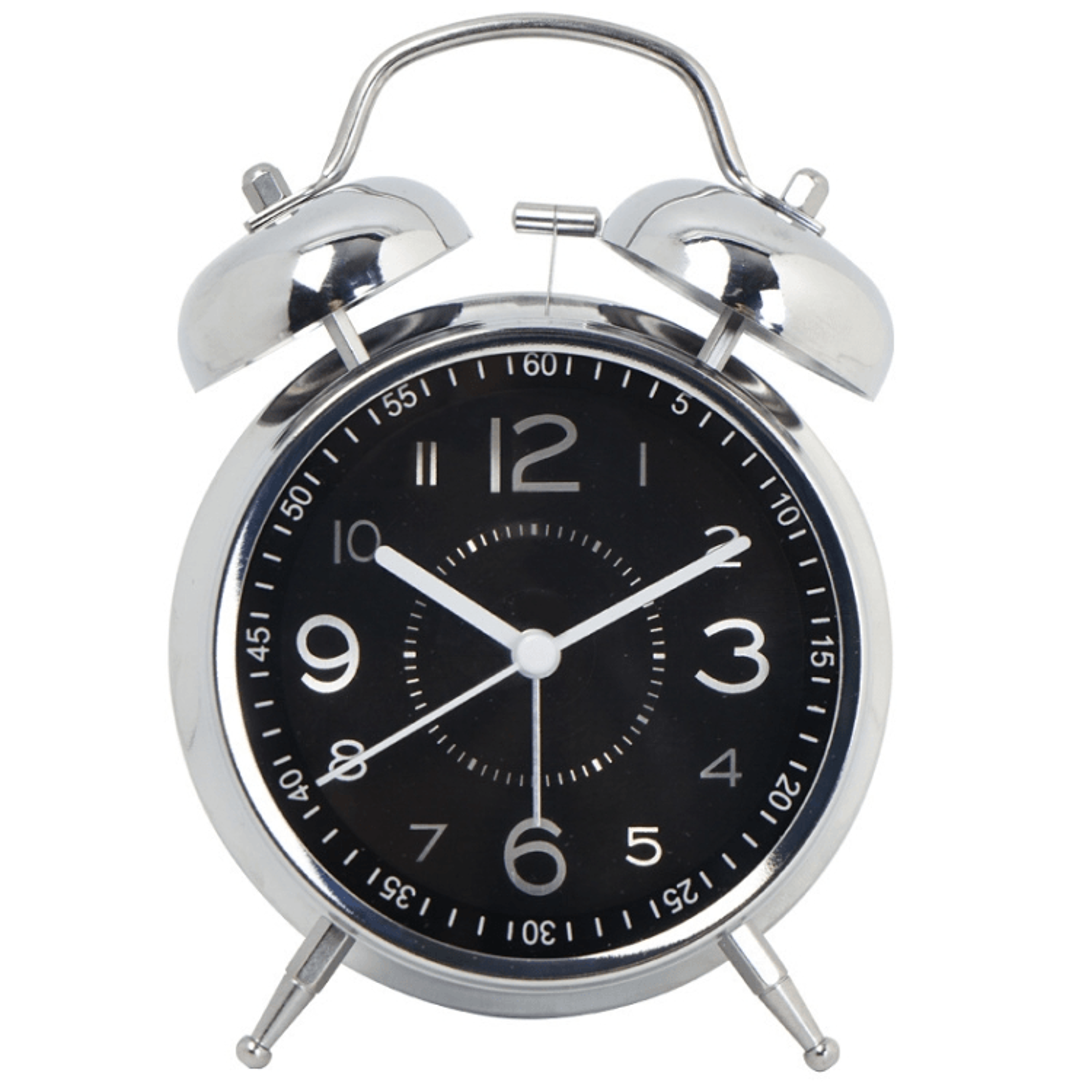 45Inch Electroplated Metal Alarm Clock With Night Light  Quiet Quartz Movement 10