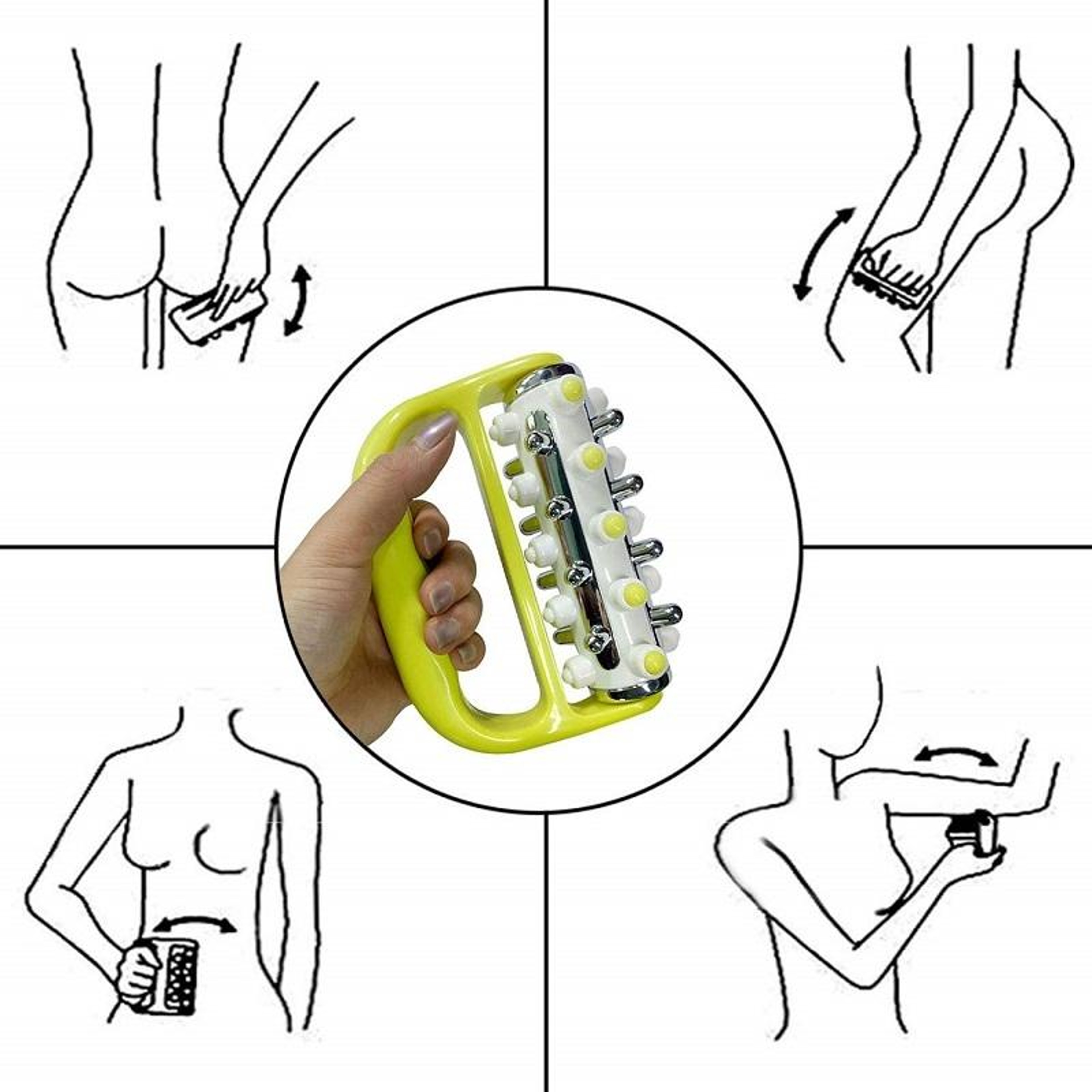 Handheld Curved FiveRow Muscle Roller Massager For Deep Relief 3