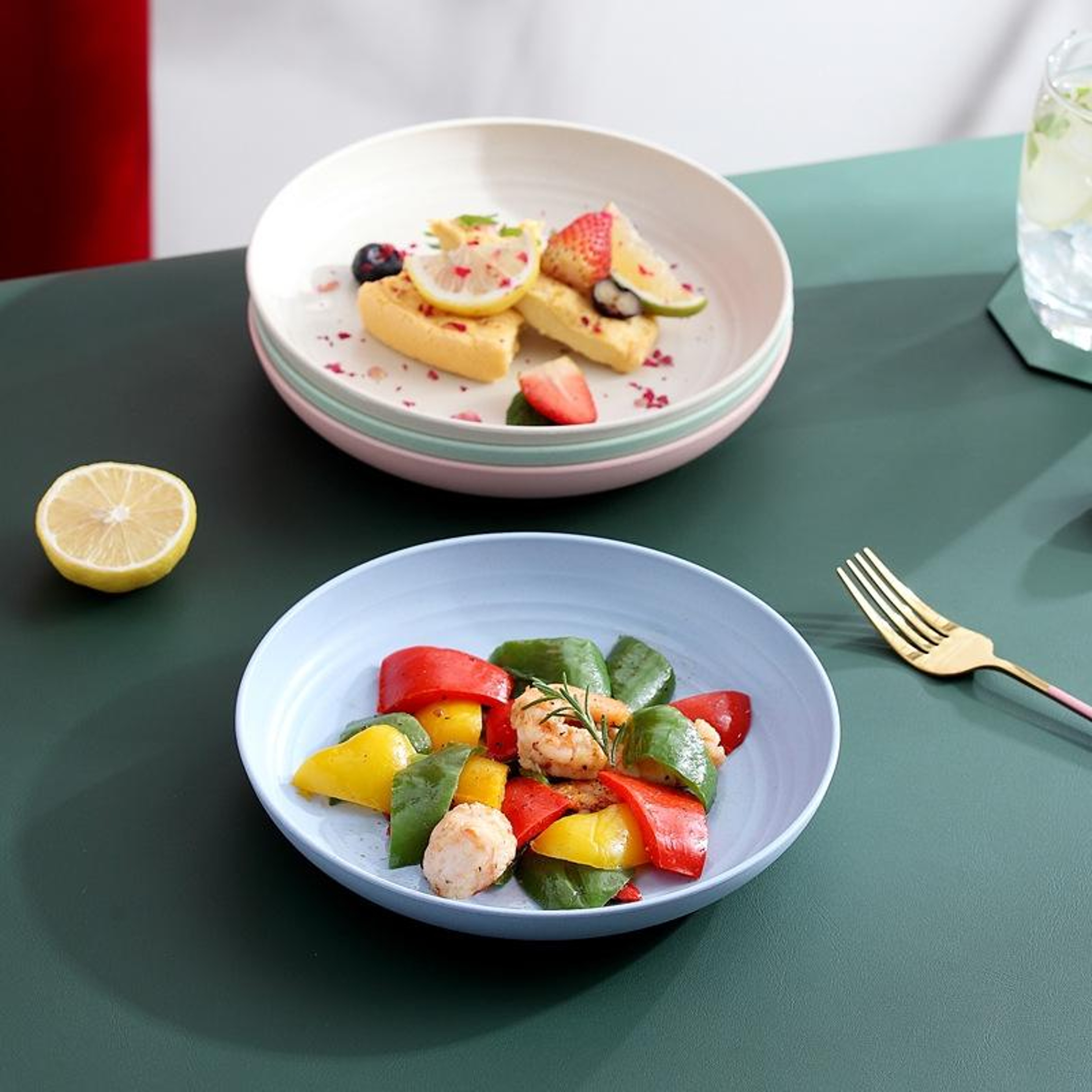 EcoFriendly Wheat Straw Round Fruit Plate Durable  Microwave Safe 1