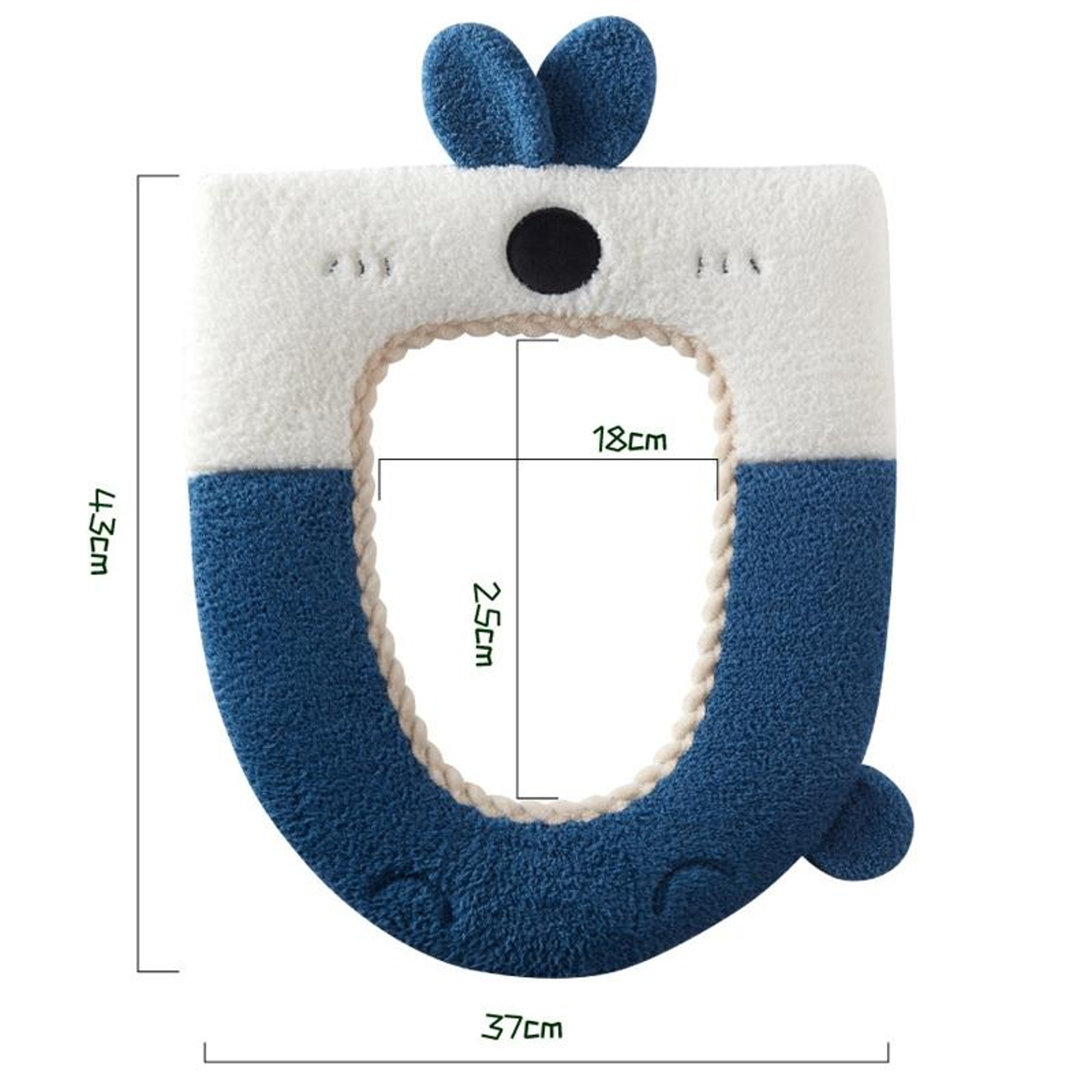 Washable Cartoon Rabbit Plush Toilet Seat Cushion Soft  Thick 1