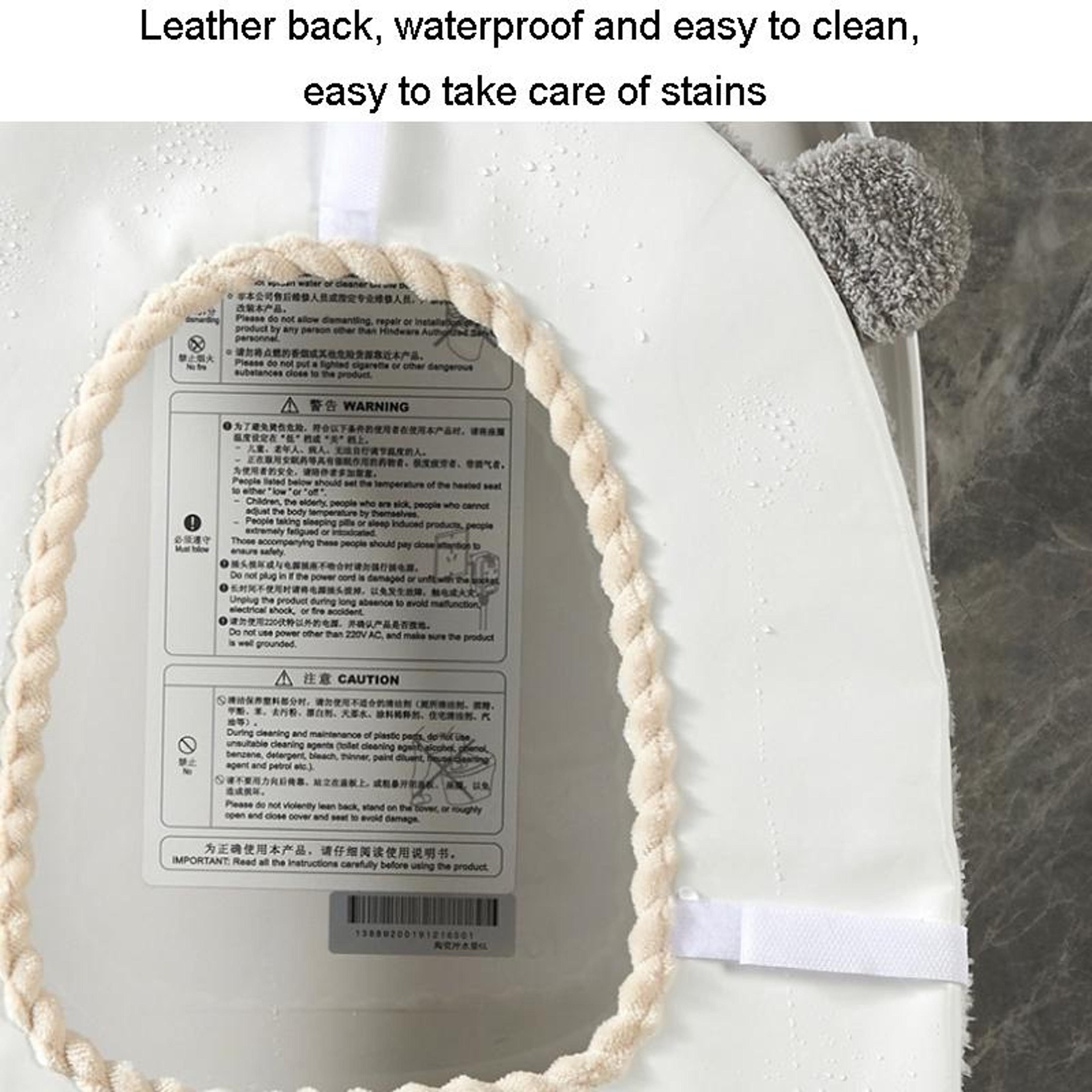 Washable Cartoon Rabbit Plush Toilet Seat Cushion Soft  Thick 4