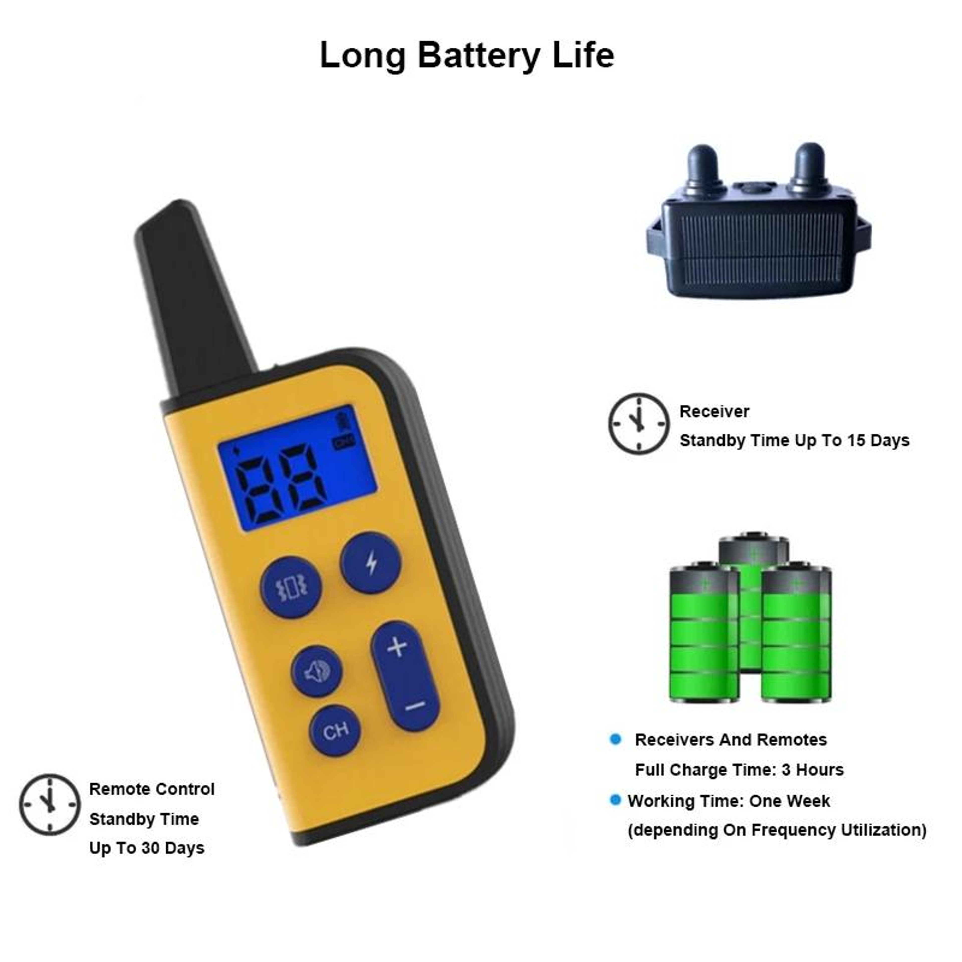 800m Remote Dog Trainer Collar With Shock  Vibration For Stop Barking 3