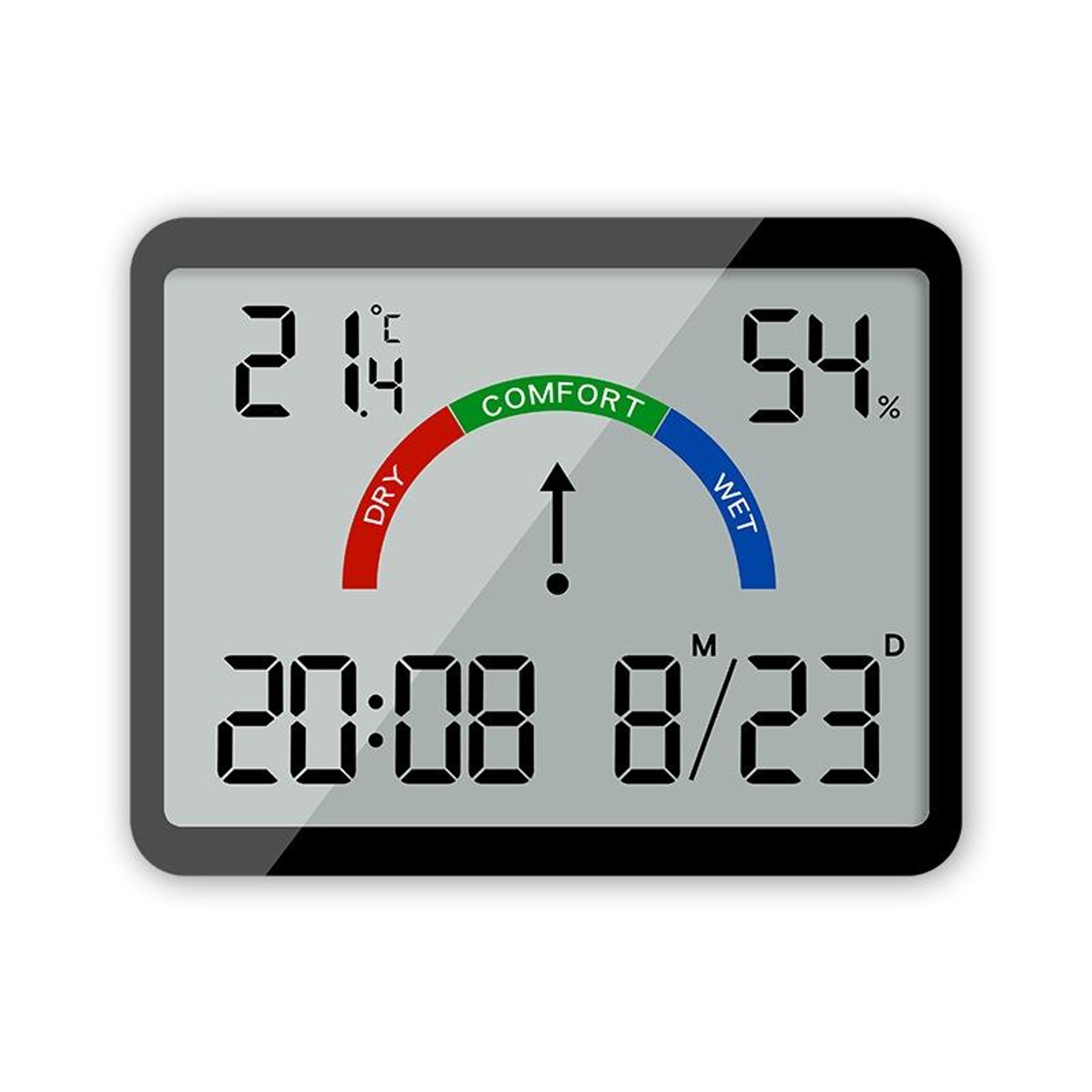 Magnetic LCD Digital Alarm Clock With Temperature  Humidity Display 11