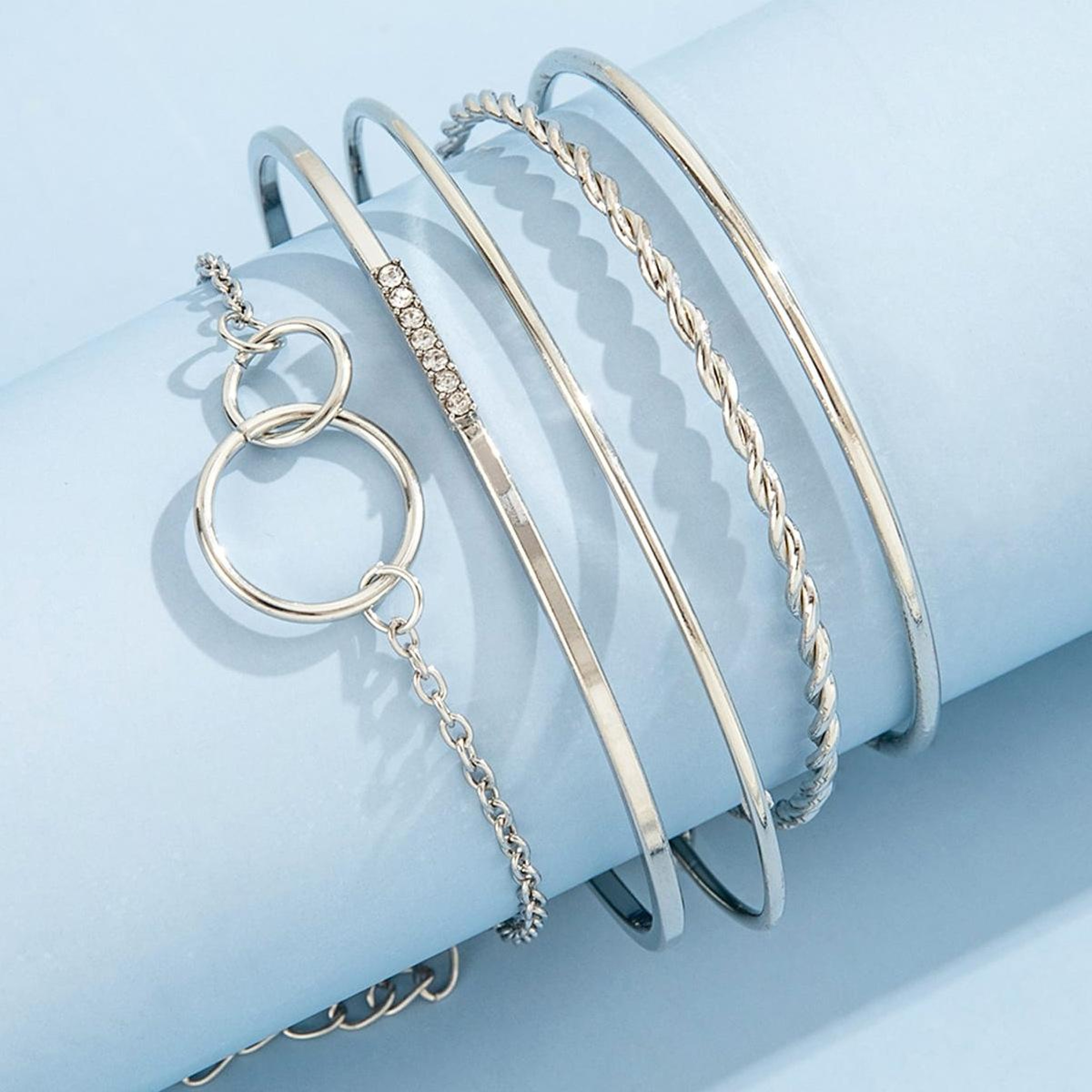 Adjustable Leaf Diamond Lace Bracelet Elegant Alloy Jewelry 4