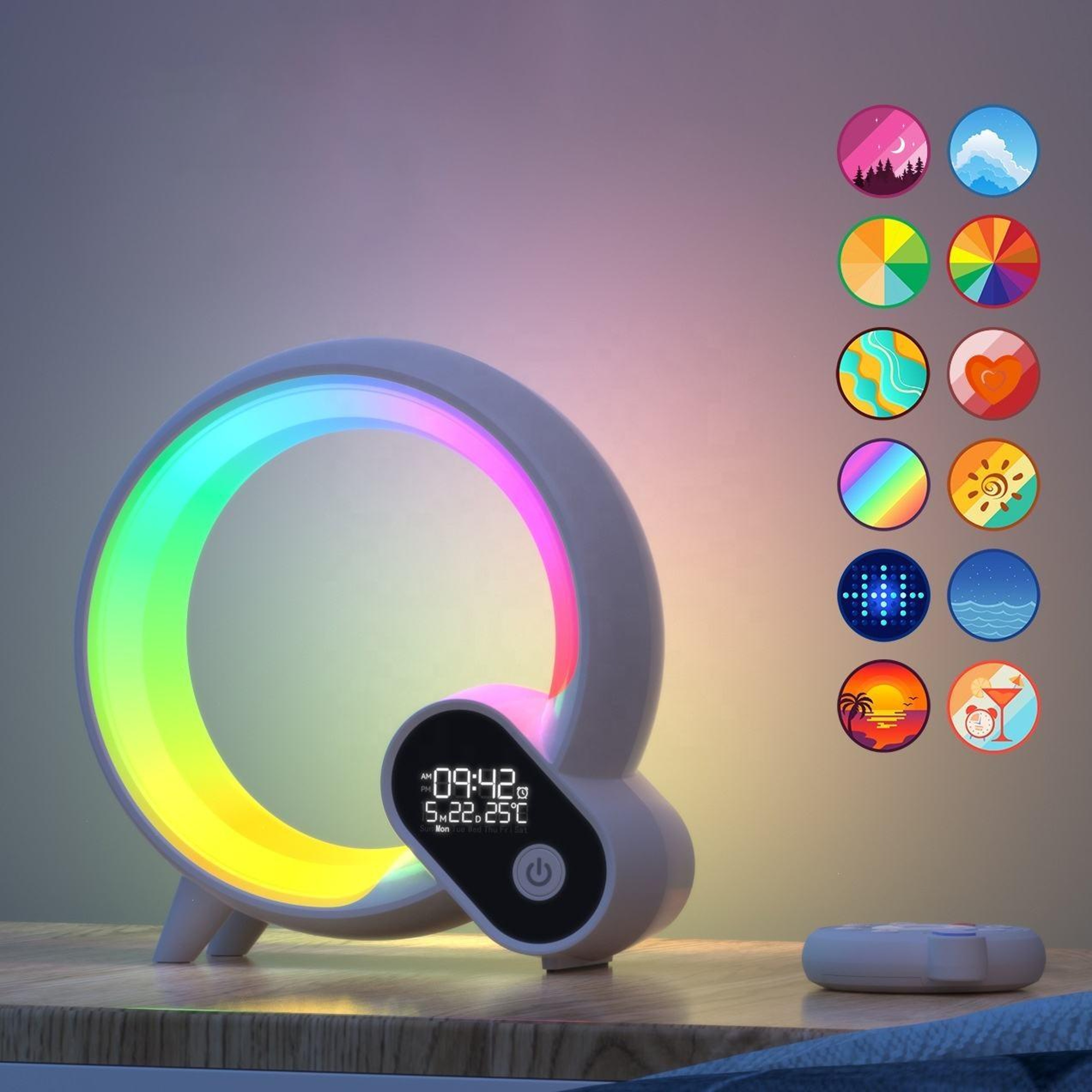 Smart RGB WakeUp Lamp With Bluetooth Speaker  Digital Alarm Clock 1