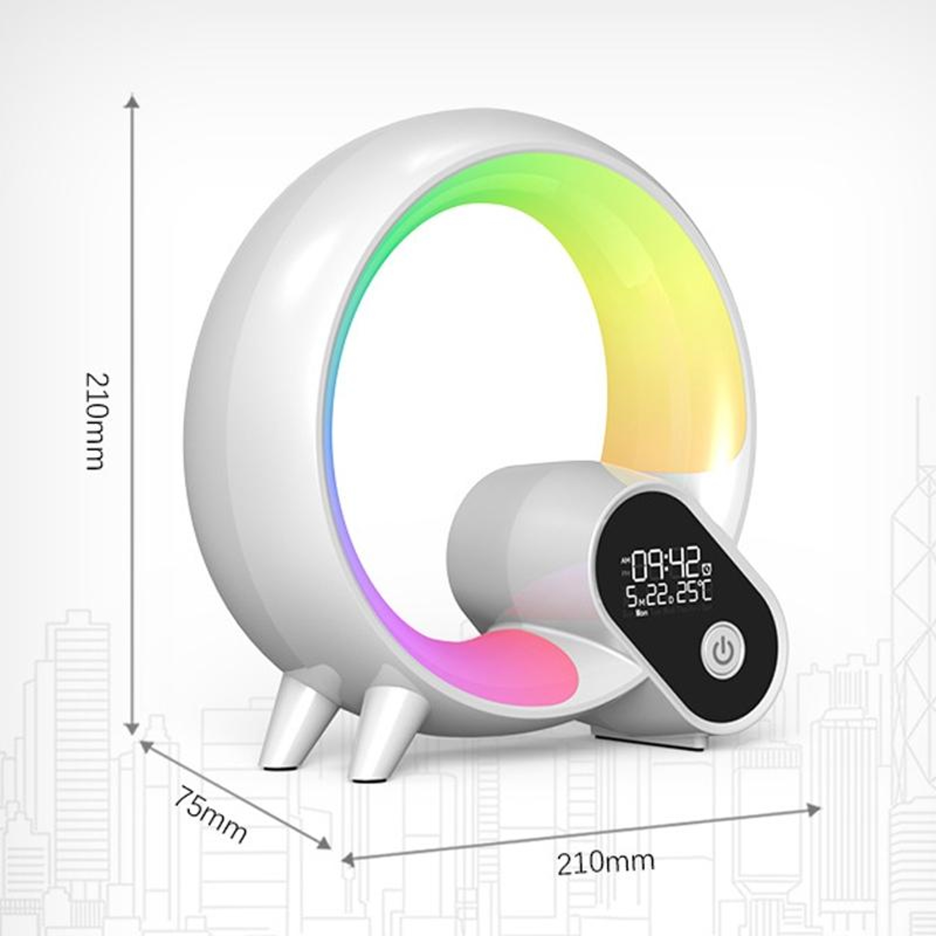 Smart RGB WakeUp Lamp With Bluetooth Speaker  Digital Alarm Clock 6