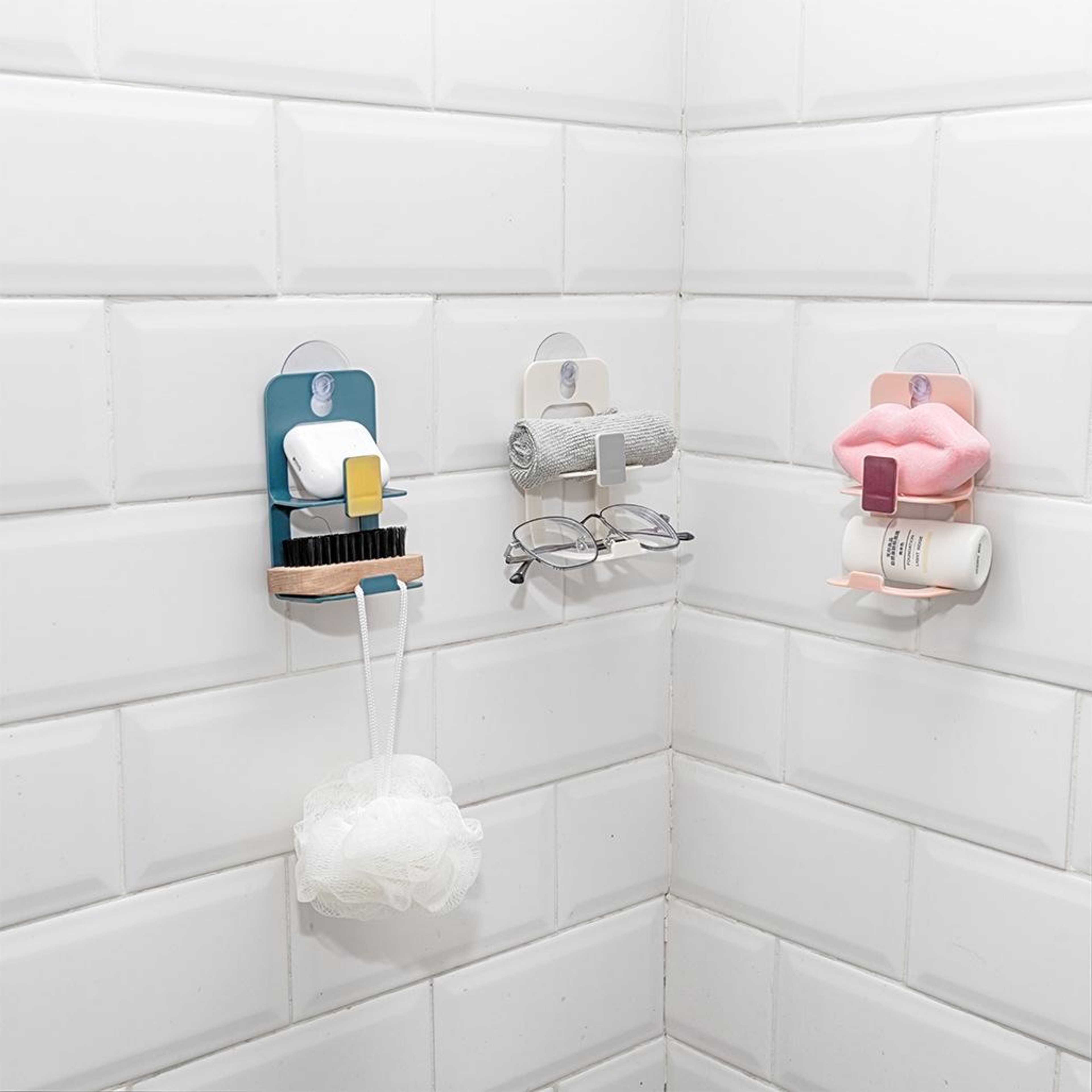 2 PCS Wall-Mount Kitchen Drain Rack with Suction Cups for Steel Wool & Sponge Storage – view 6