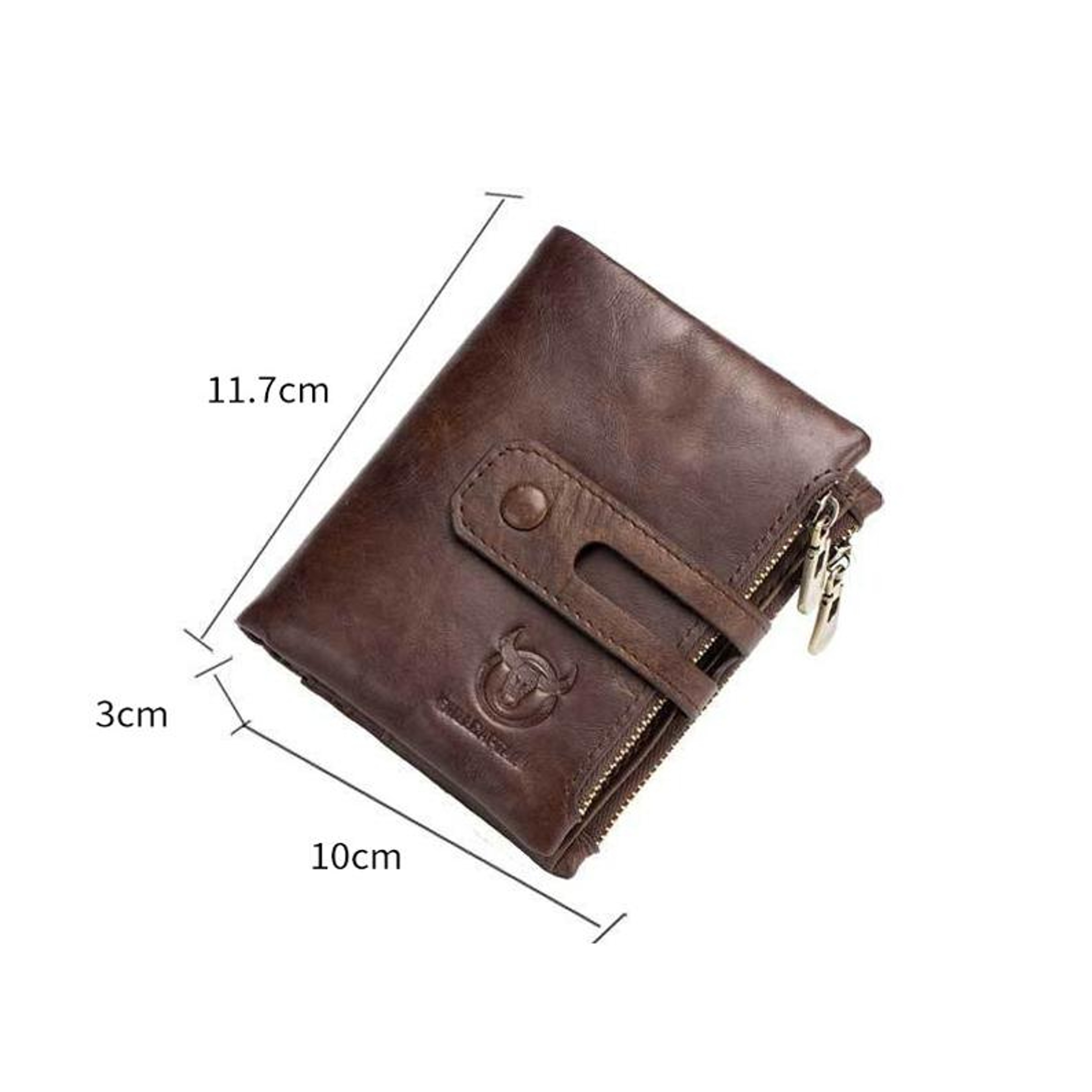 Premium Leather Wallet For Men RFID Blocking Vertical Bifold Wallet With Zipper Pocket 3