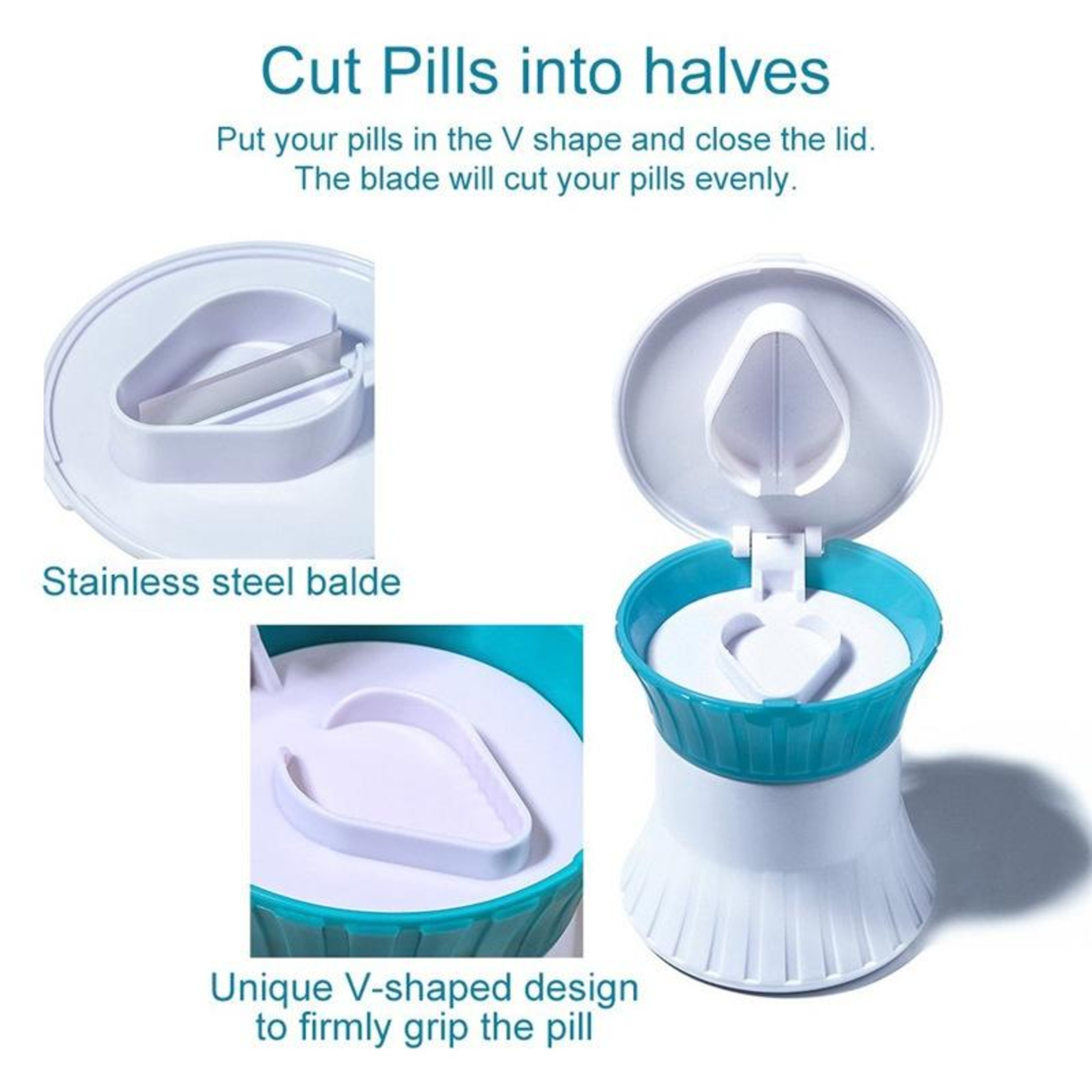 3-in-1 Portable Pill Crusher & Pill Cutter Storage Box for Travel and Daily Medication – view 6