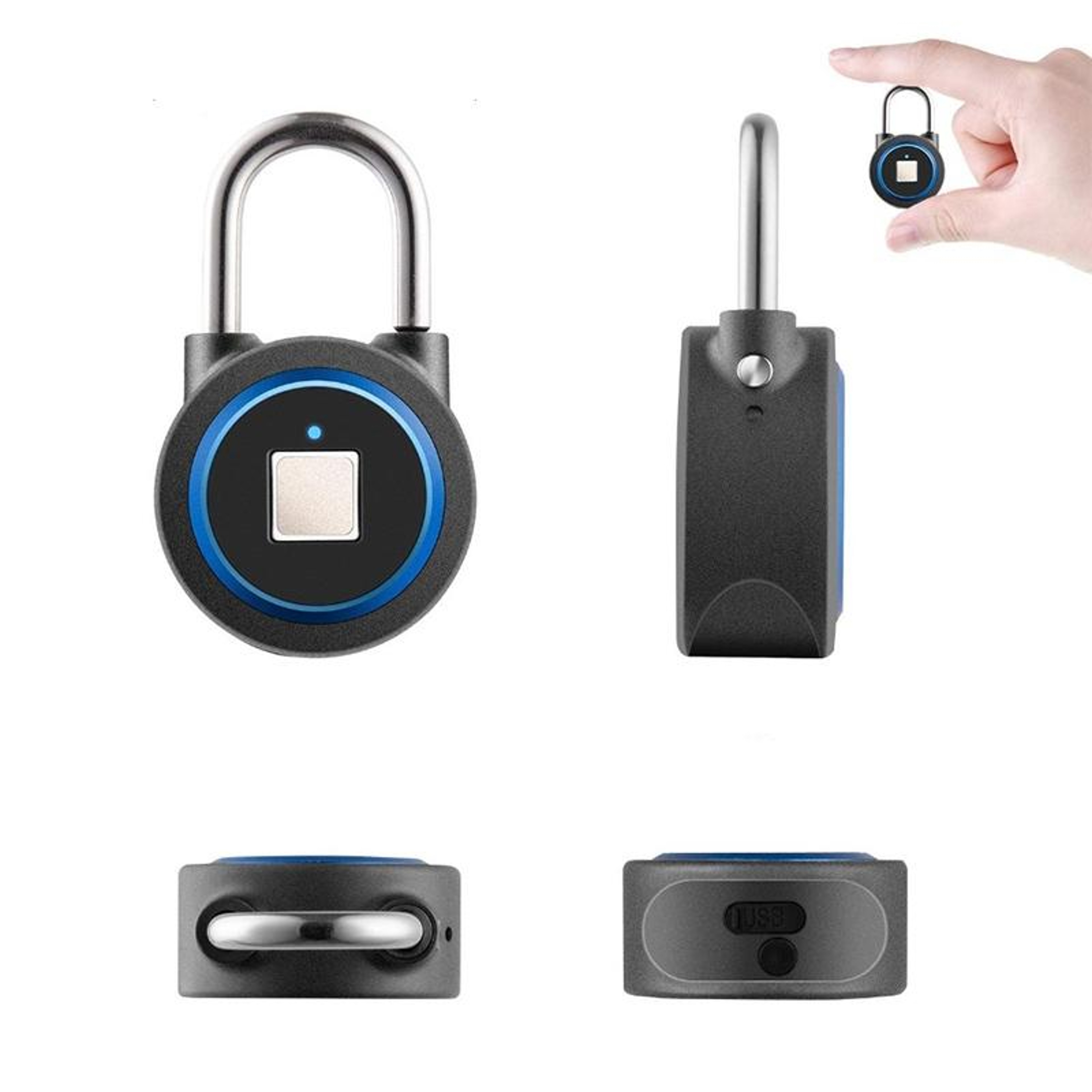 Smart Bluetooth Fingerprint Padlock Waterproof IP65 Remote Unlock For IOS  Android 1