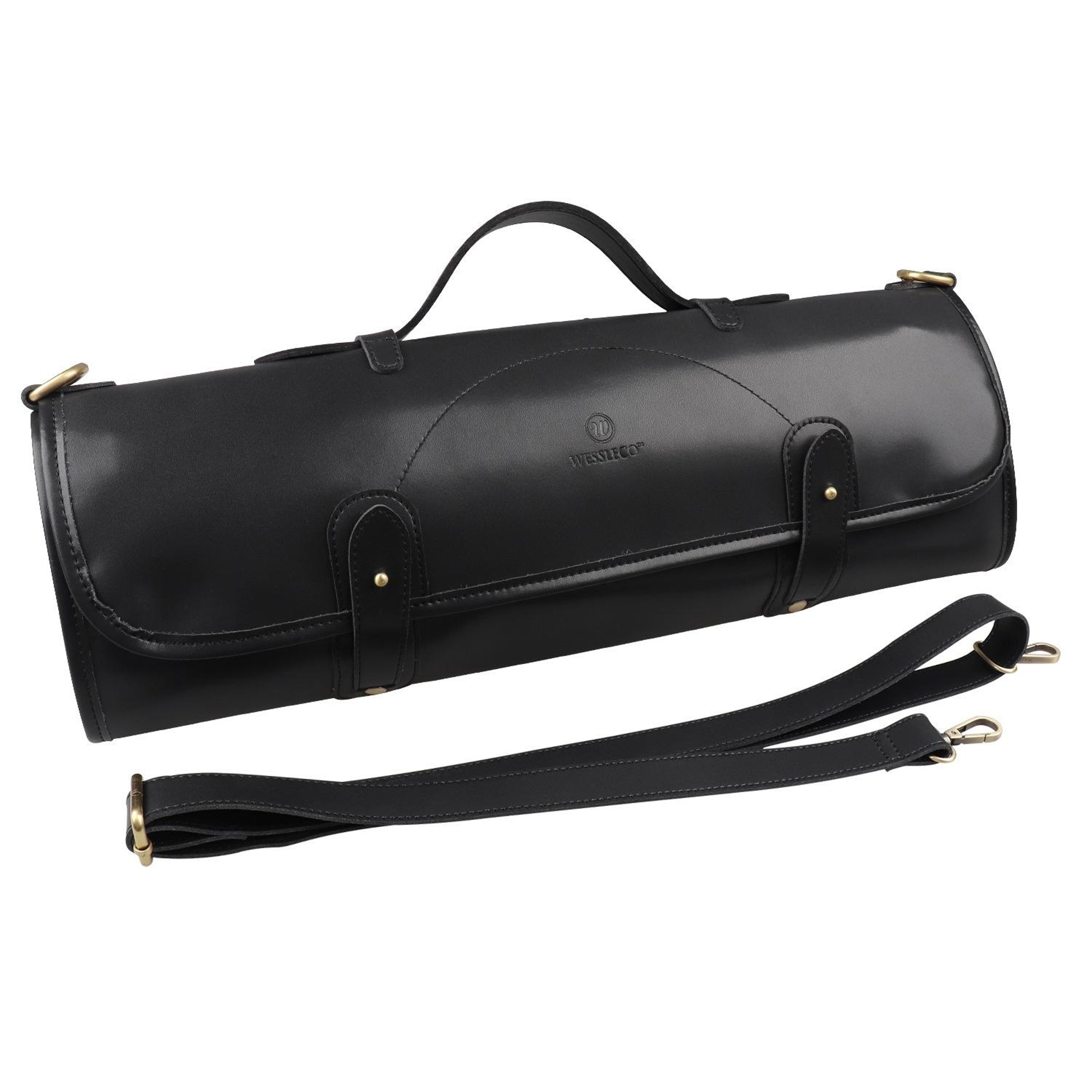 Professional Knife Roll Bag Leather Chef Storage Case With 10 Slots  Adjustable Shoulder Strap 9