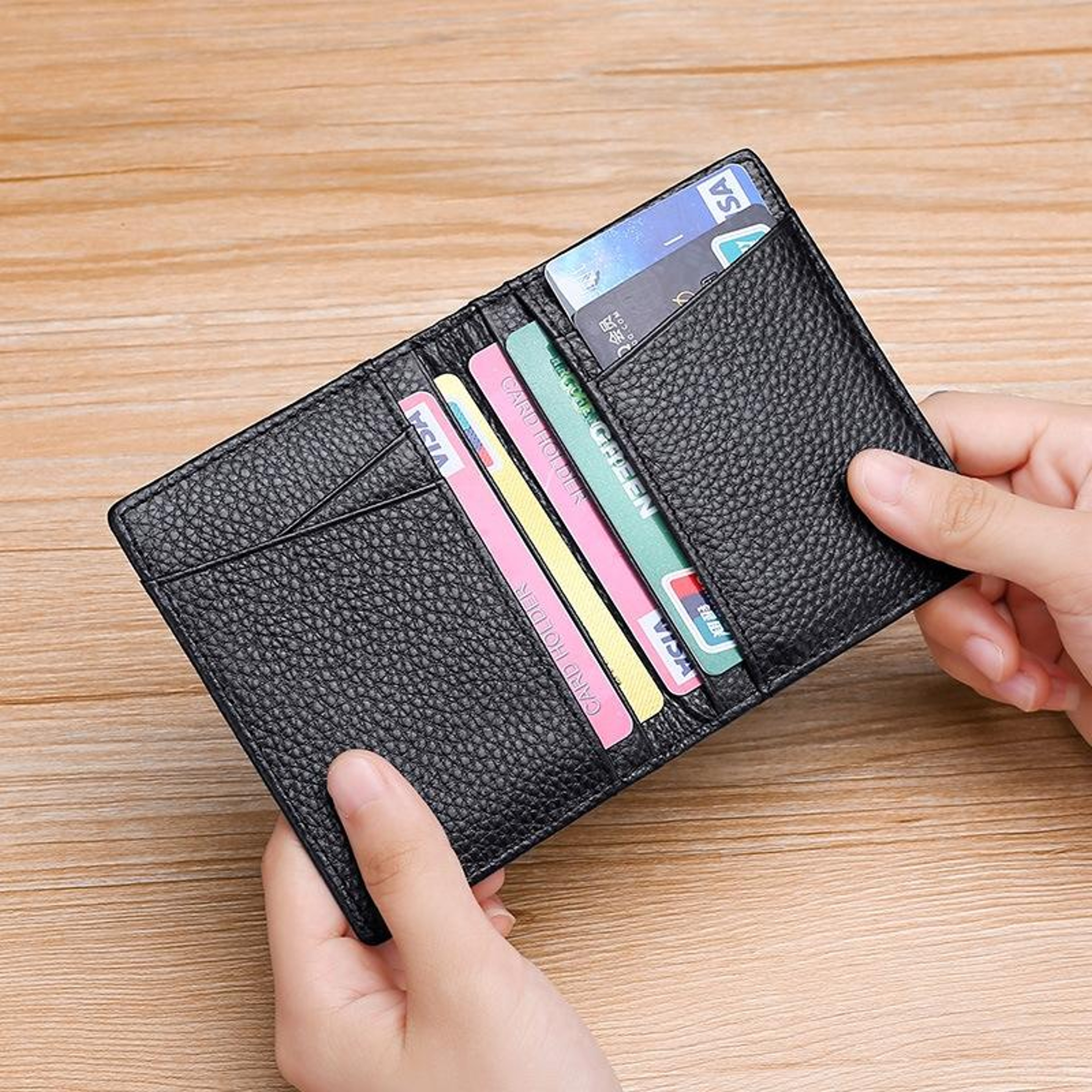 Slim RFID Blocking Wallet Leather Multi Card Holder For ID Bank Cards  Driver License 4