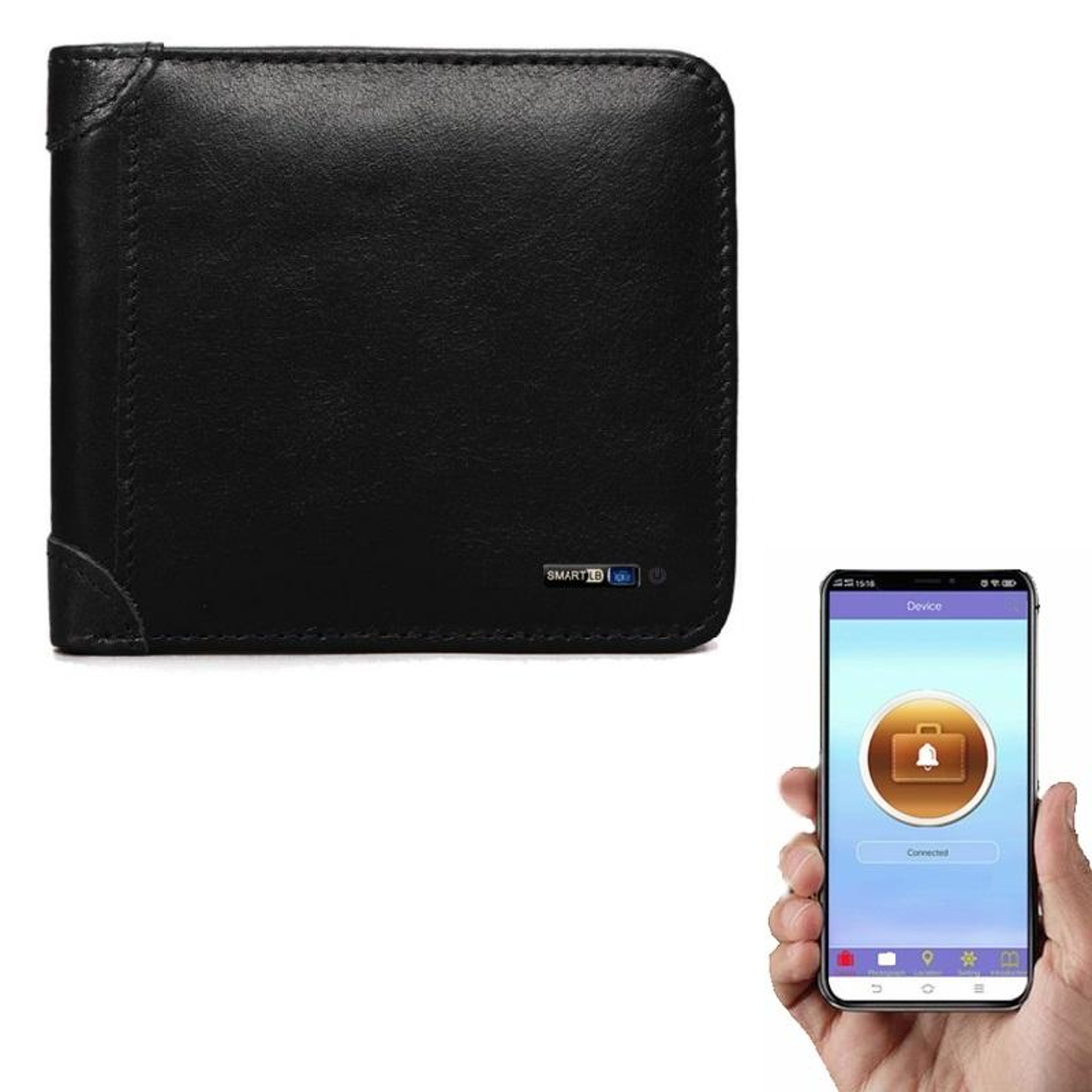 Smart AntiLost Leather Wallet For Men With Bluetooth Tracker  Selfie Remote 0