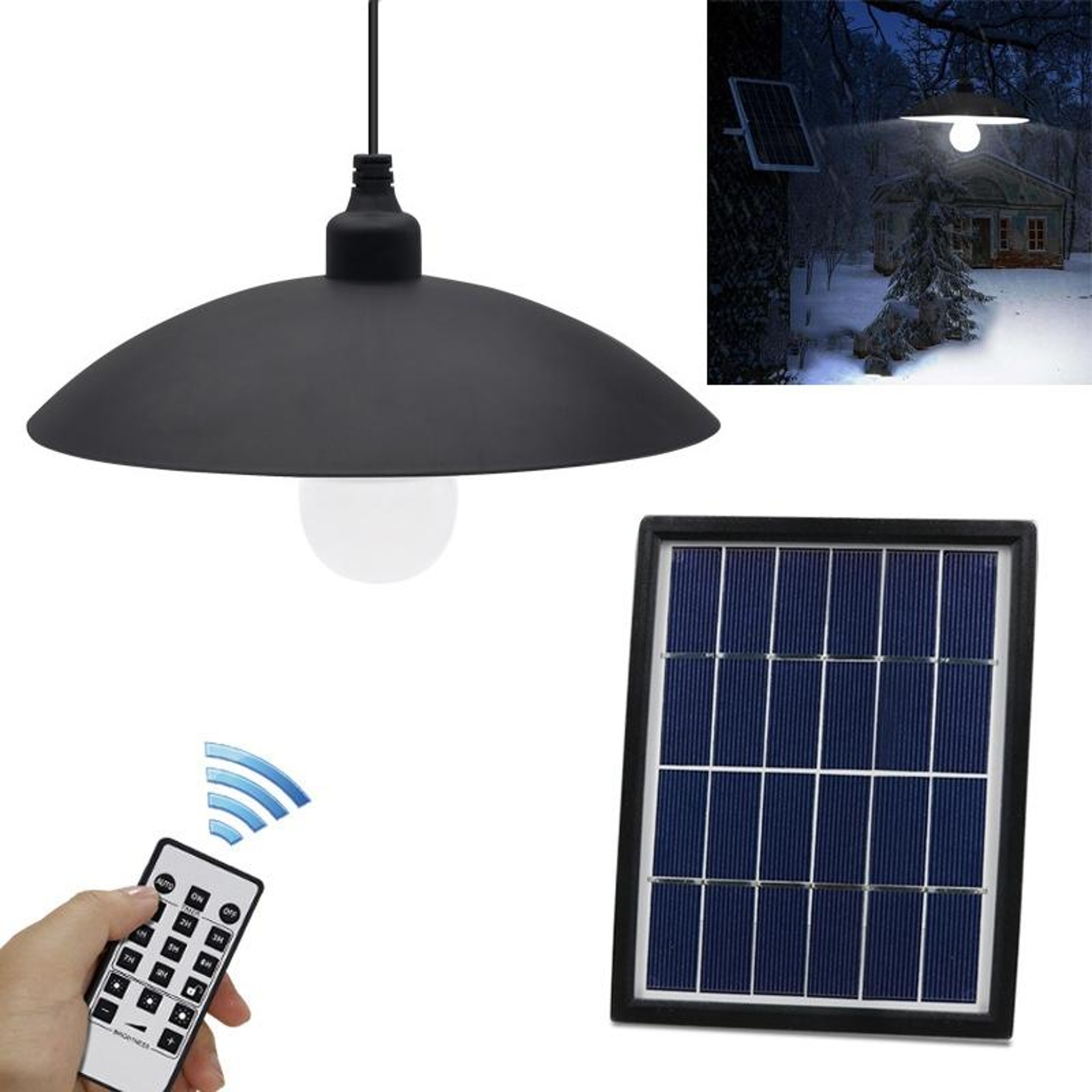 Solar Powered Outdoor Wall Lamp with Remote Control Dual Color Waterproof Security Light – view 8