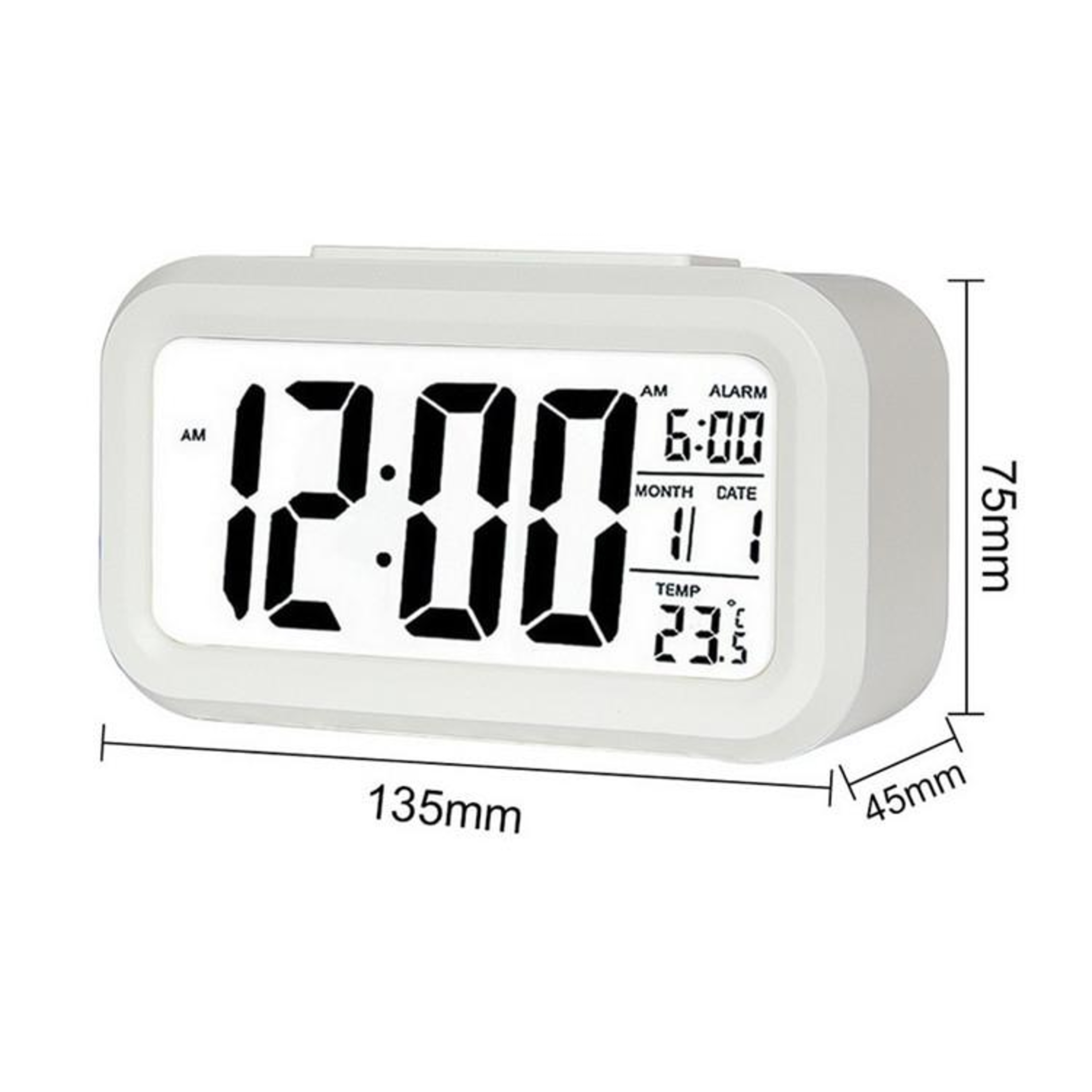 Smart Night Light Digital Alarm Clock With Temperature Display  Snooze Function 6