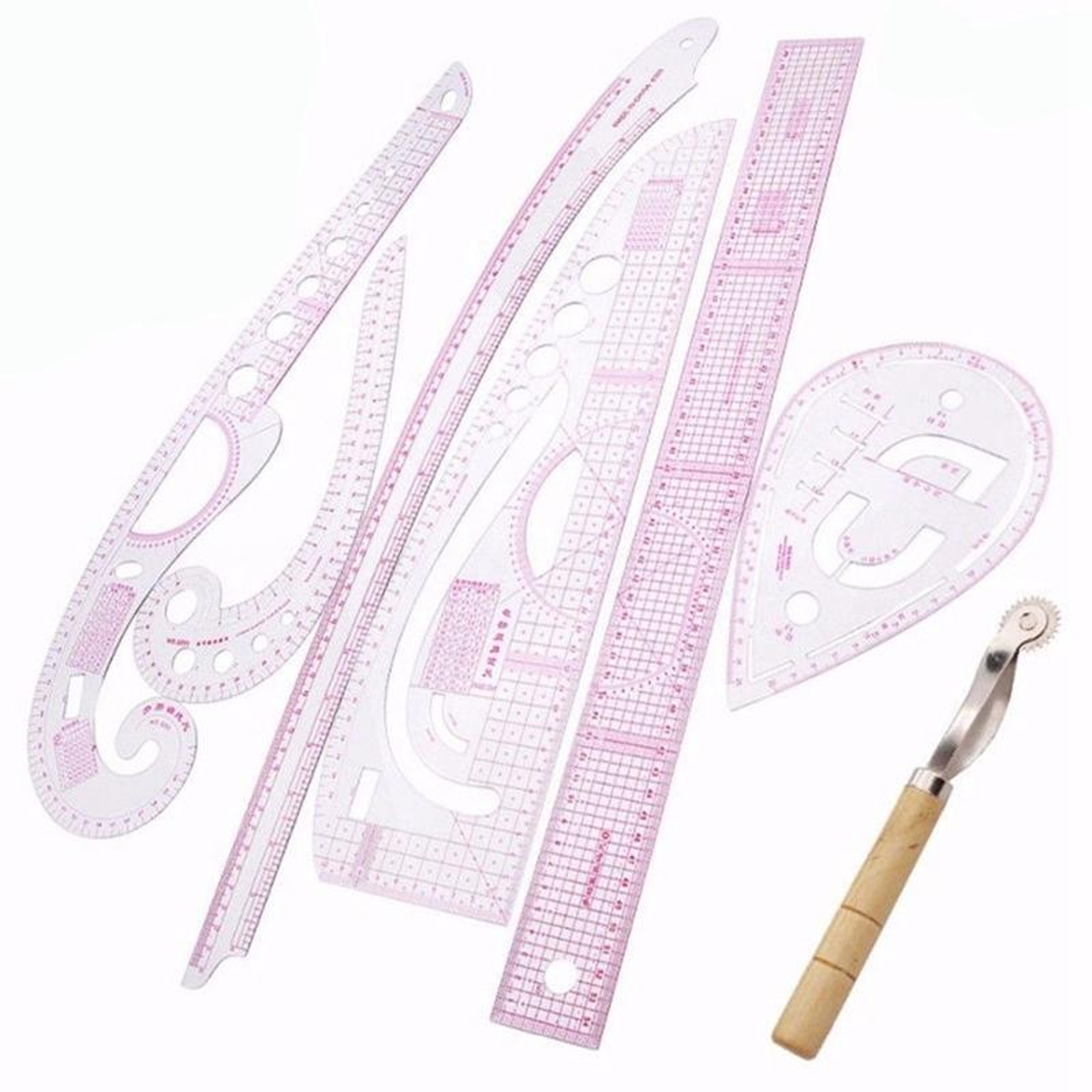 7PCS Sewing Curve Ruler Set For Tailoring Pattern Drafting  Fashion Design 0
