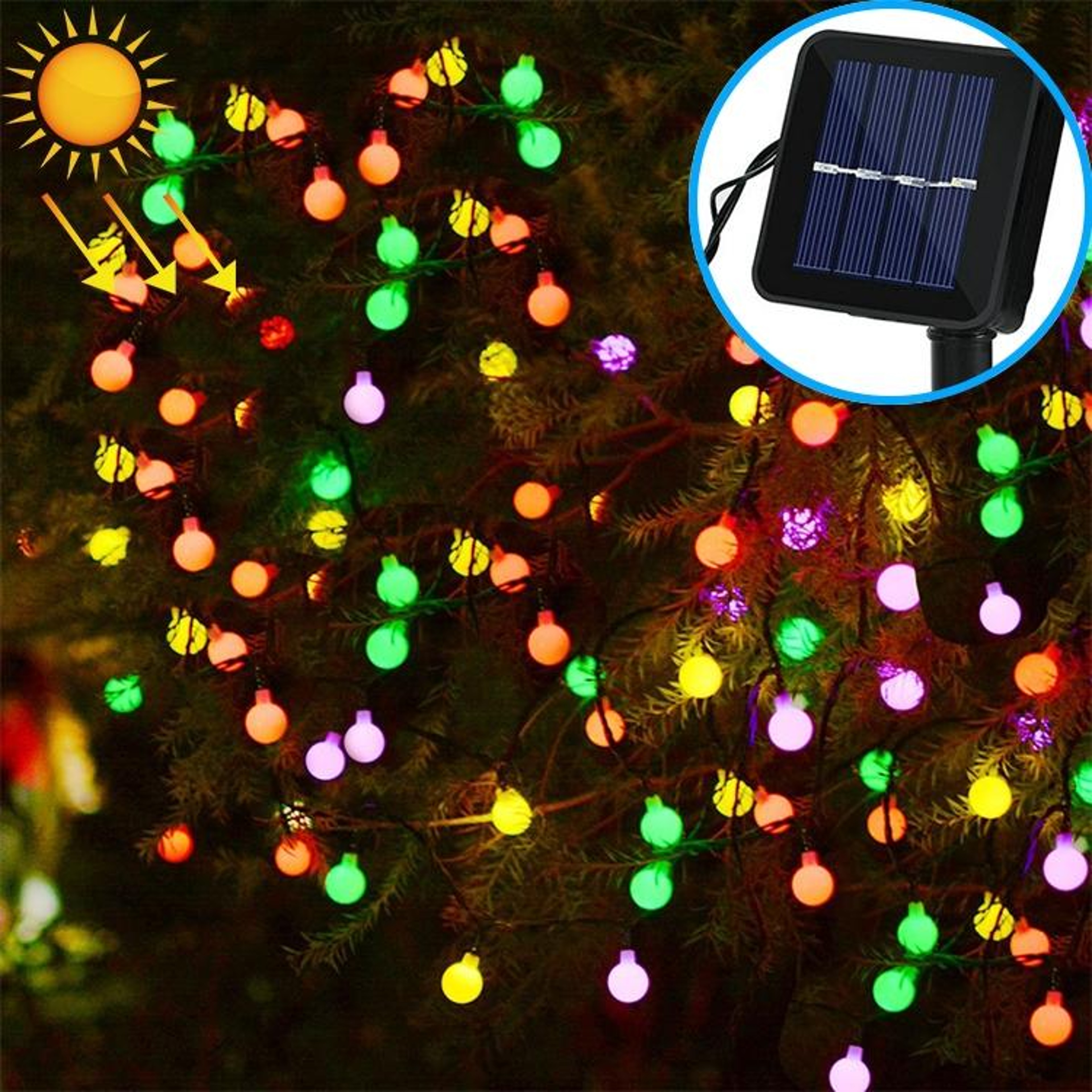 Solar Globe String Lights Outdoor Waterproof 30 LED Decorative Festival Lights 5