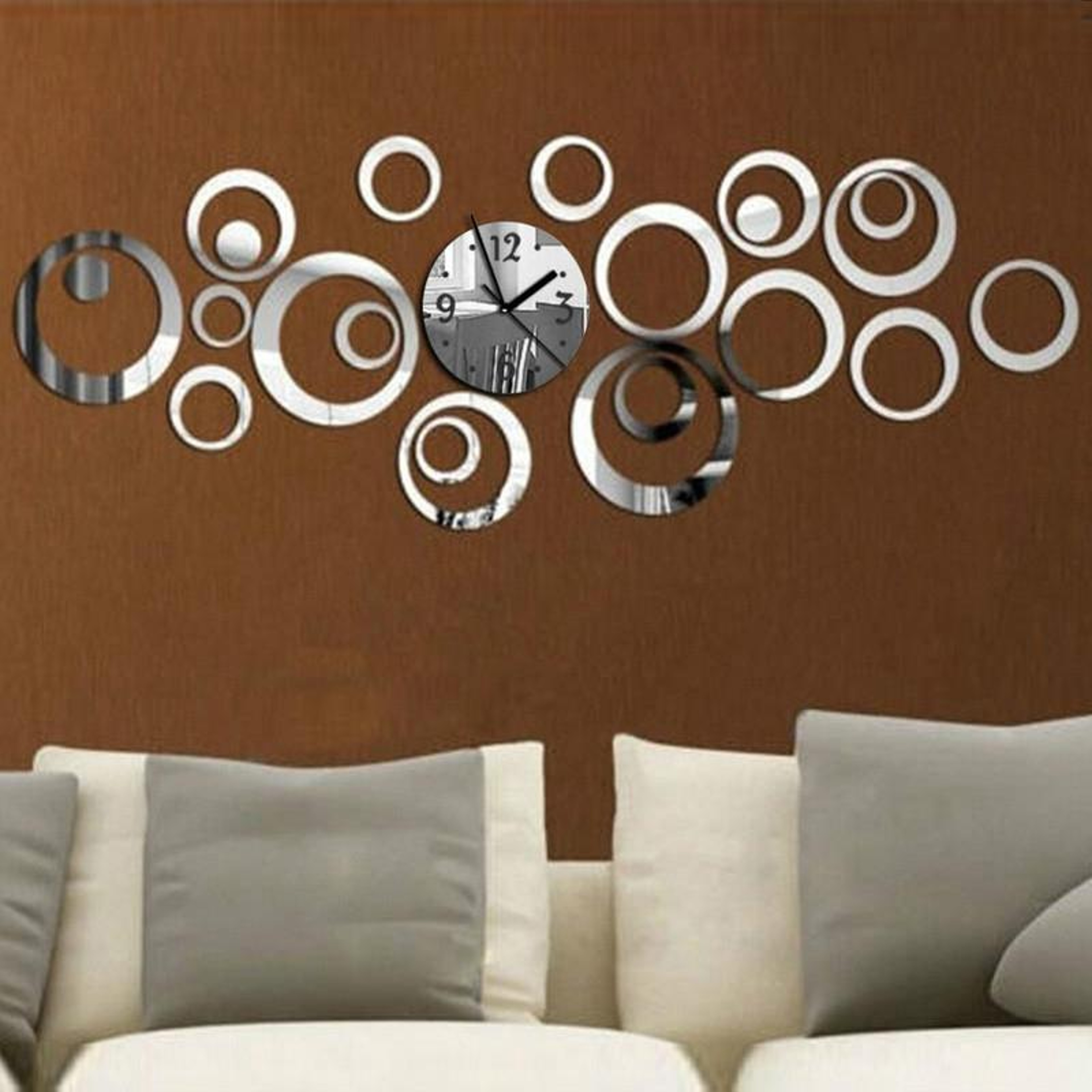Modern 3D Acrylic Mirror Wall Clock DIY Decorative Silent Quartz Clock 5