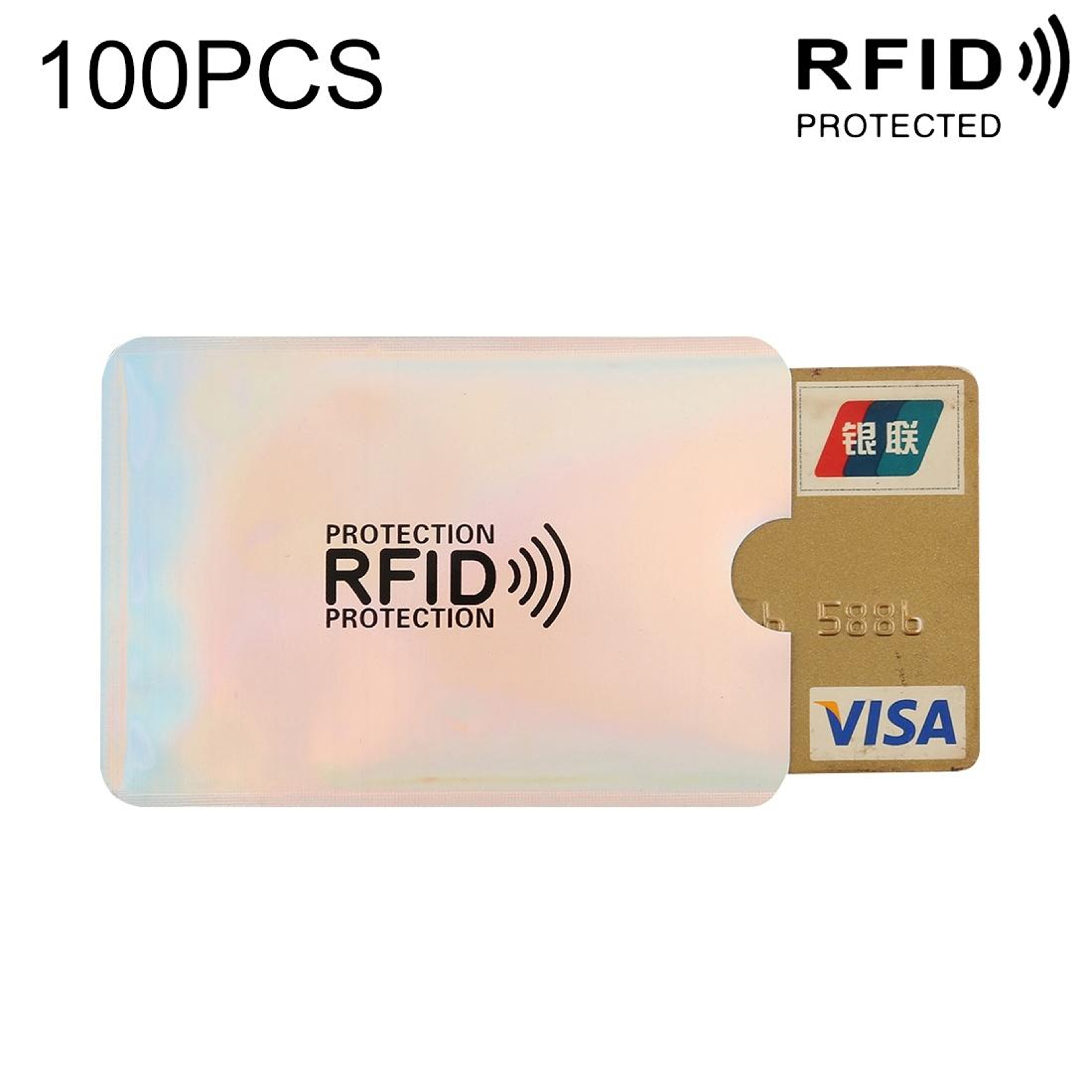 100PCS RFID Blocking Sleeves for Credit Cards and IDs Secure Aluminum Foil Card Protectors – view 9