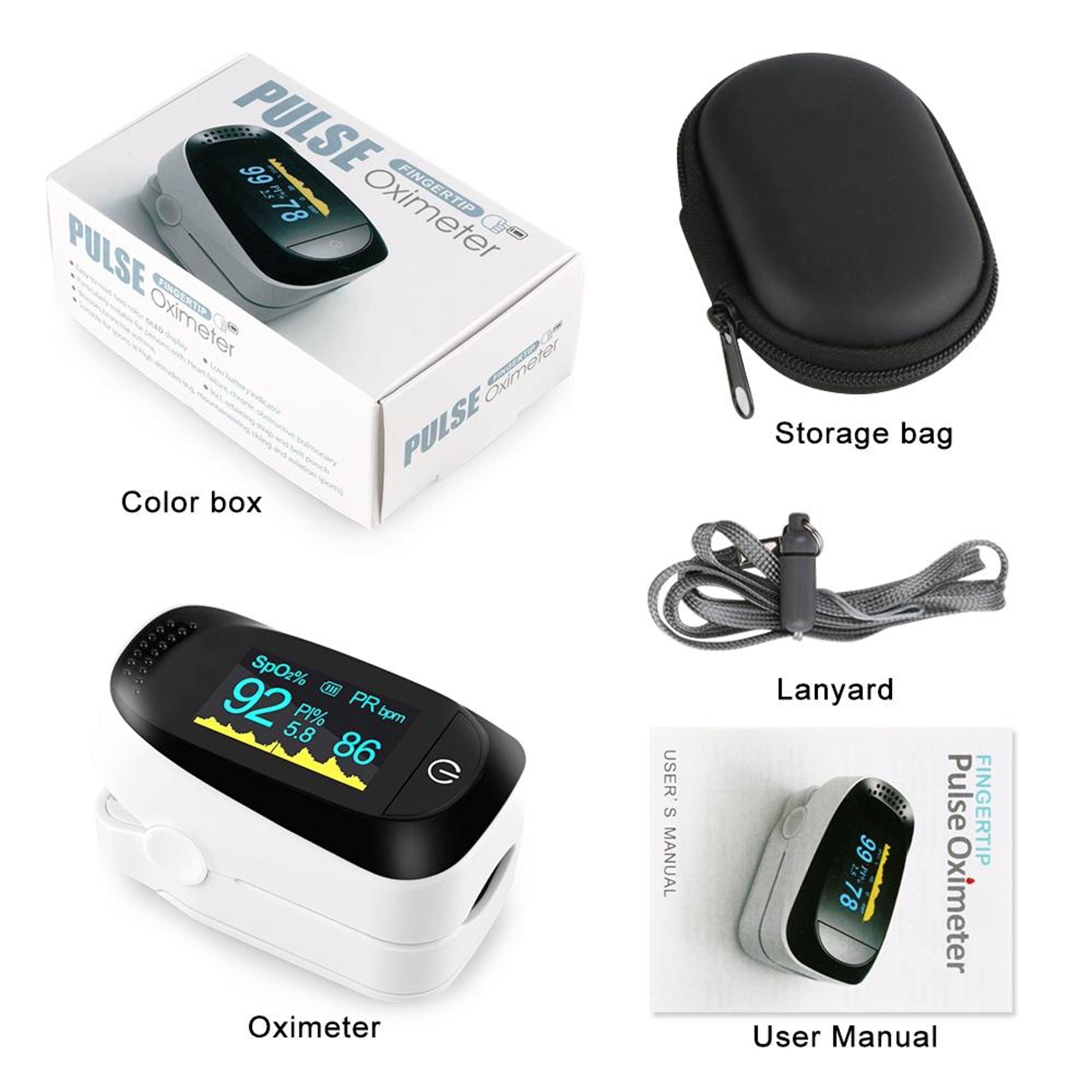 A2 Fingertip Pulse Oximeter With OLED Display  Accurate SpO2 Blood Oxygen Monitor 3