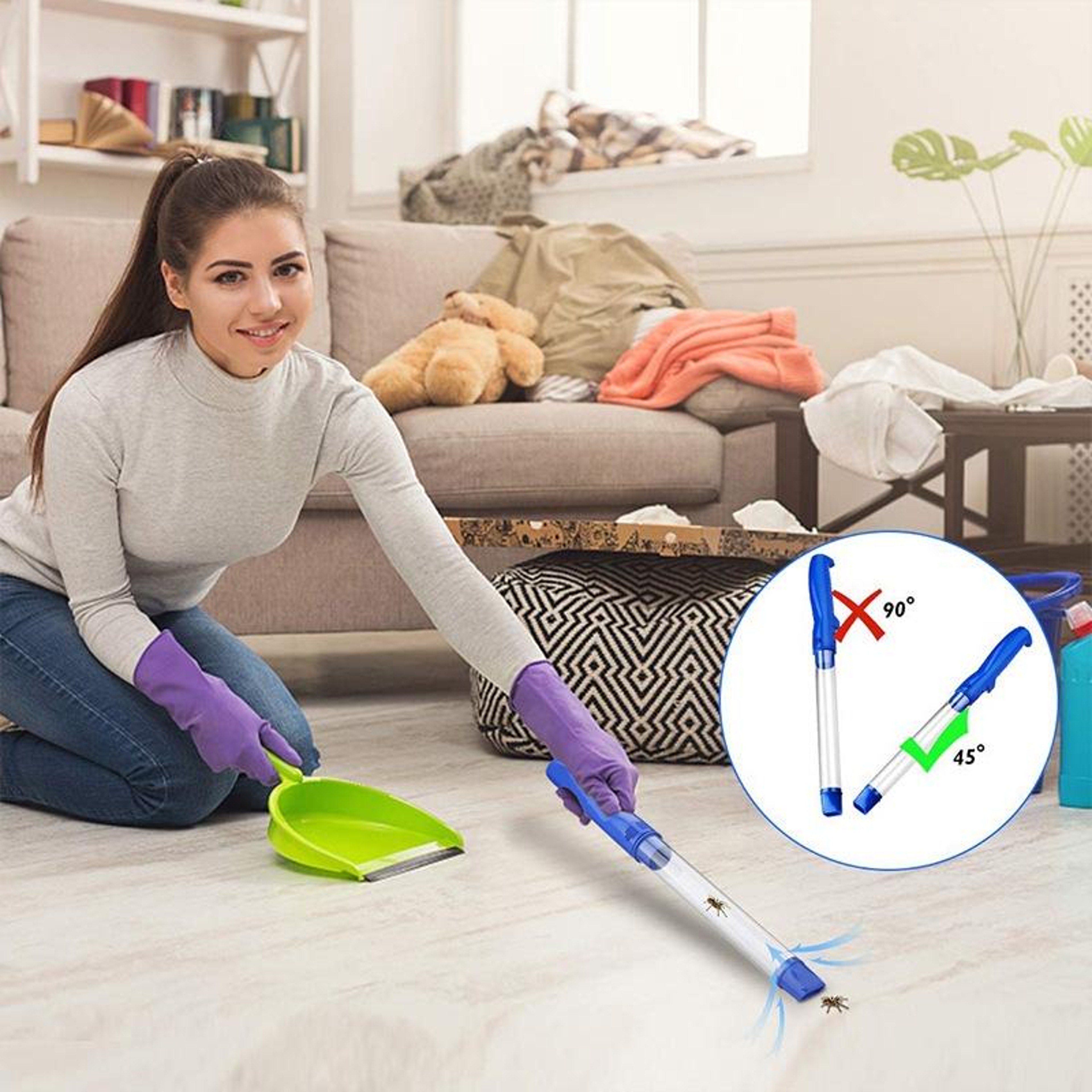 Spider Catcher USB Rechargeable Bug Vacuum With LED Light For Safe Indoor Pest Removal 5
