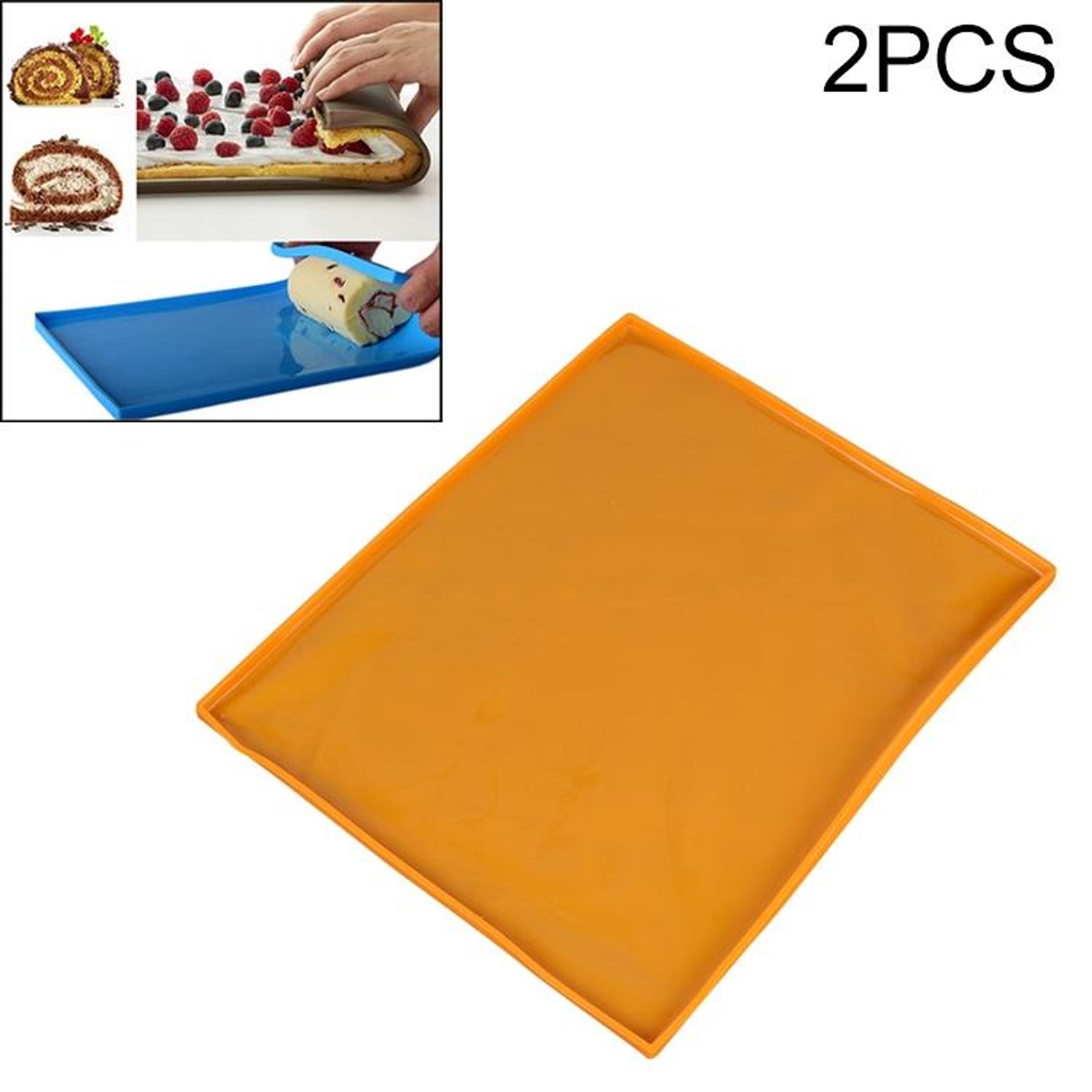 2PCS Silicone Baking Mat Swiss Roll Cake Pad Non-Stick Baking Sheet for Cakes & Pastries – view 12
