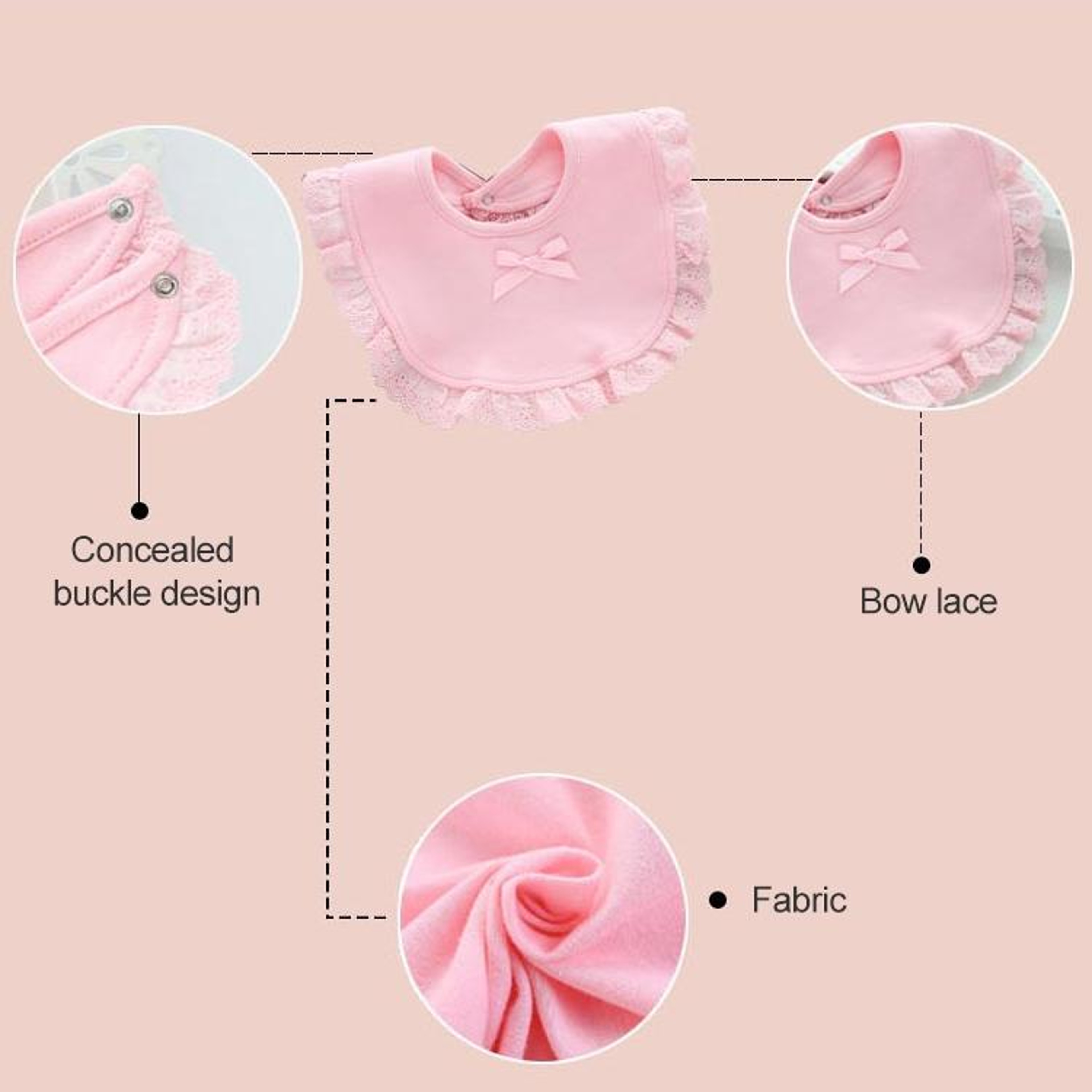 Elegant Baby Bibs With Lace Bow Soft Cotton Drool Scarf For Newborn Girls 2