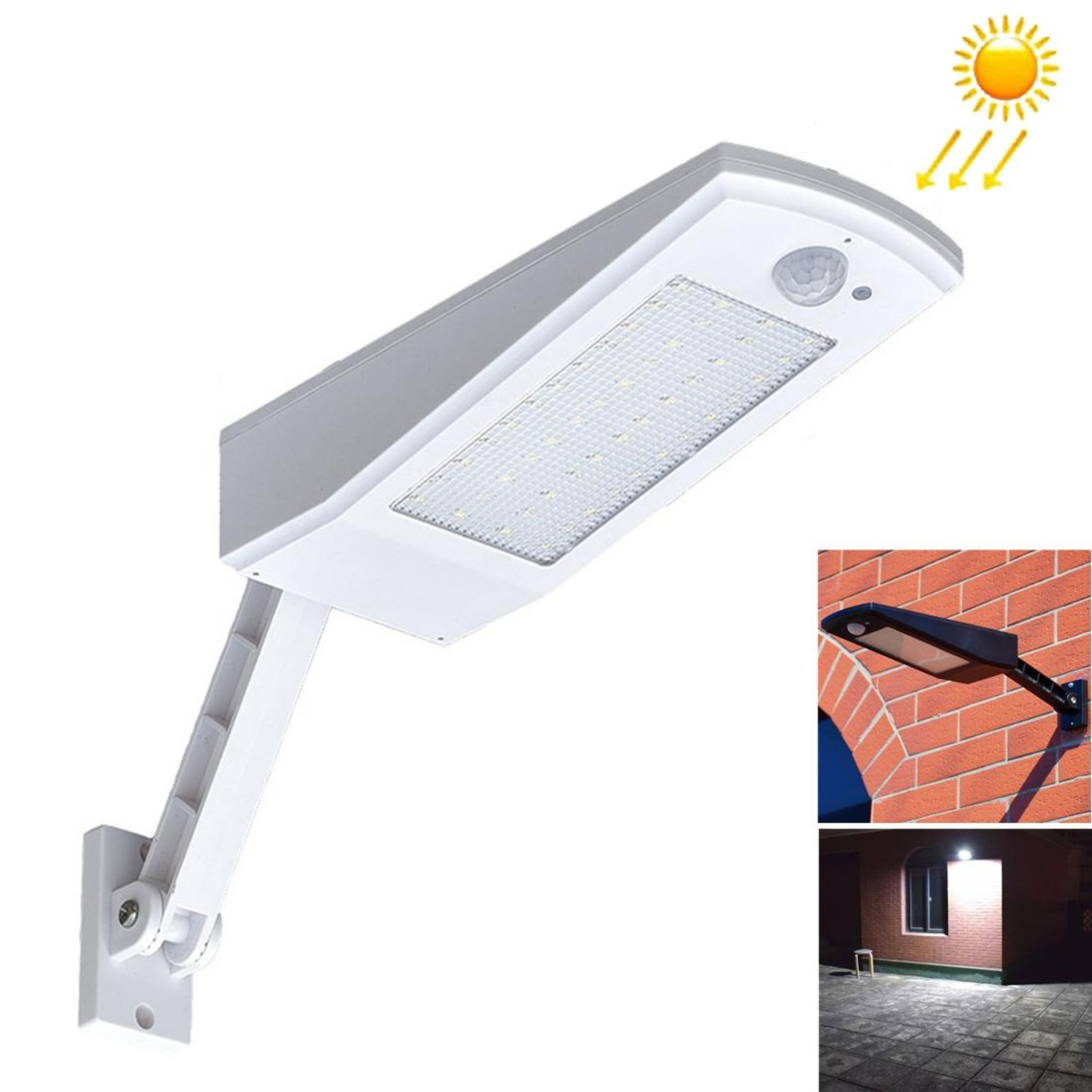 Solar Motion Sensor Wall Light Waterproof Outdoor LED Security Lamp 0