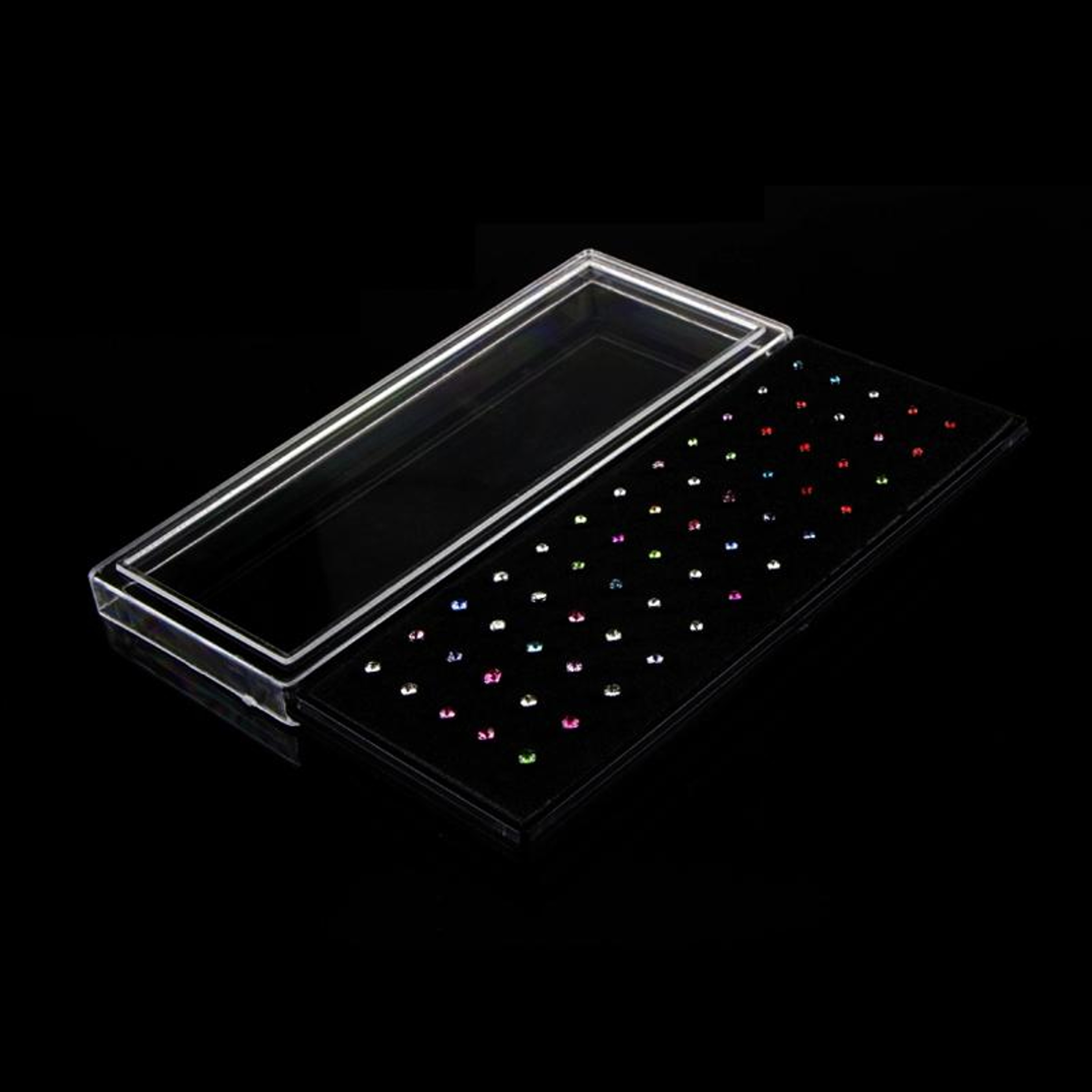60PCS Nose Stud Rings Set With Mixed Crystal Diamonds In Stainless Steel L Shape 2