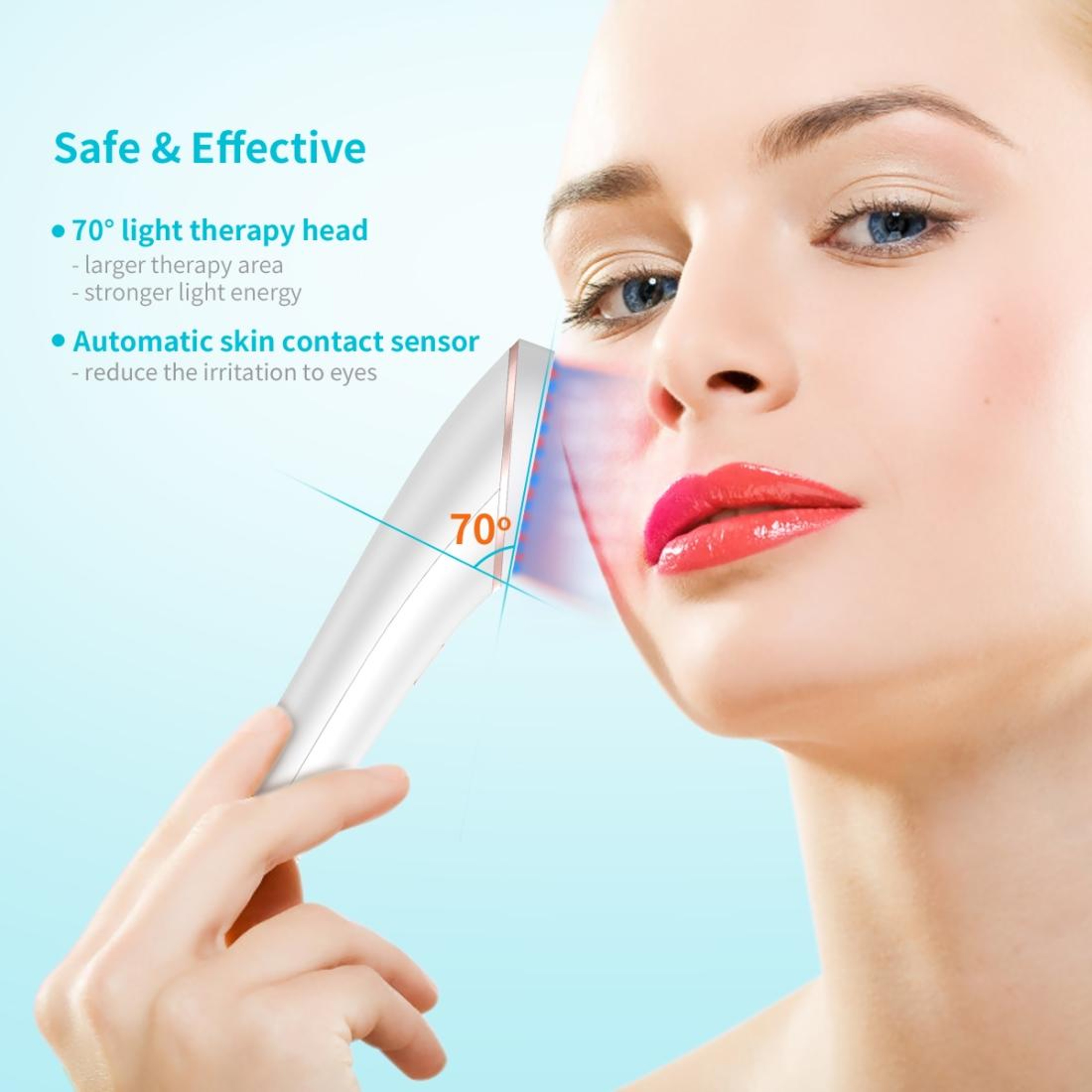 LED Acne Treatment Device With Blue  Red Light Therapy Rechargeable Wand 2