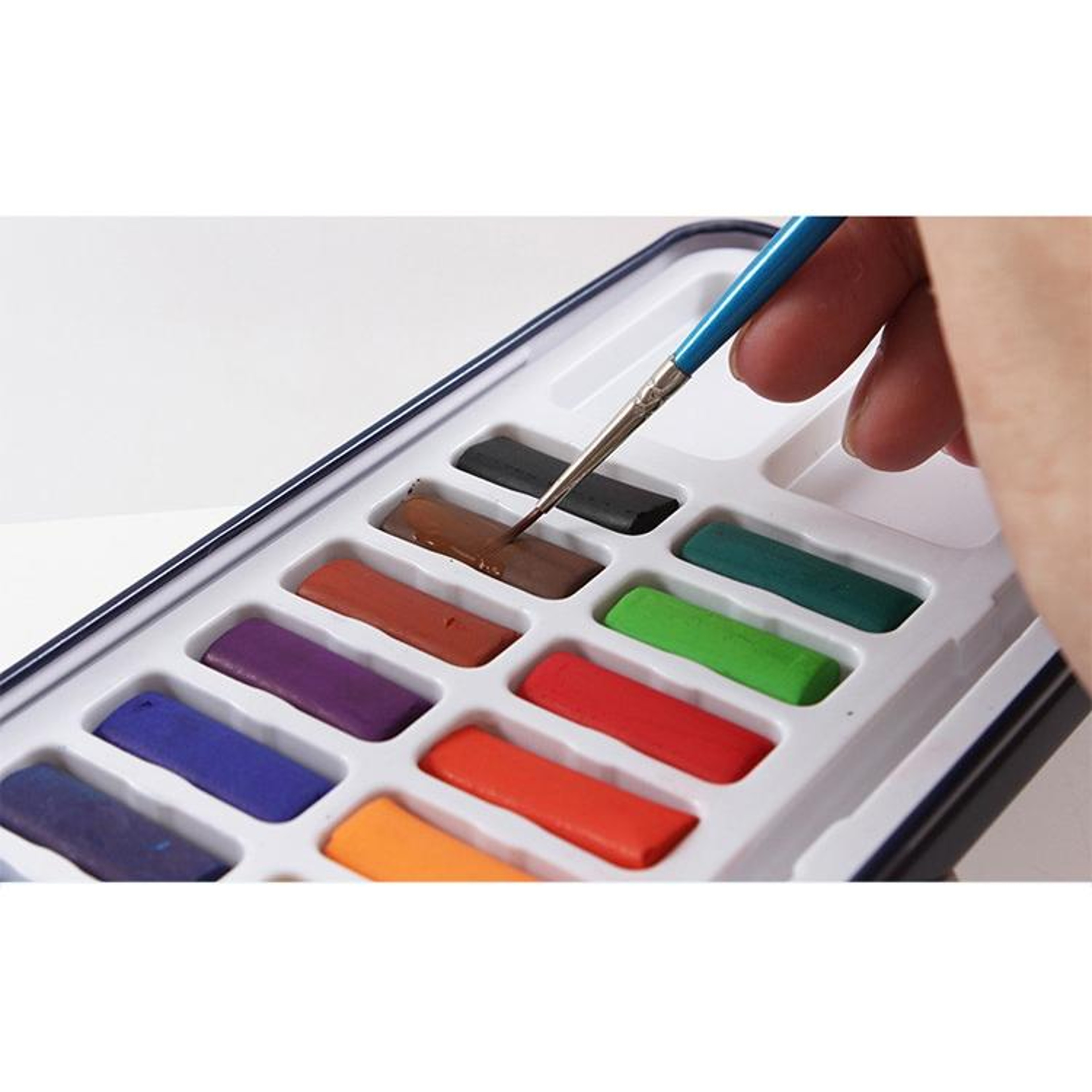 Portable Watercolor Paint Set With Metal Case  Brush For Travel Sketching 2