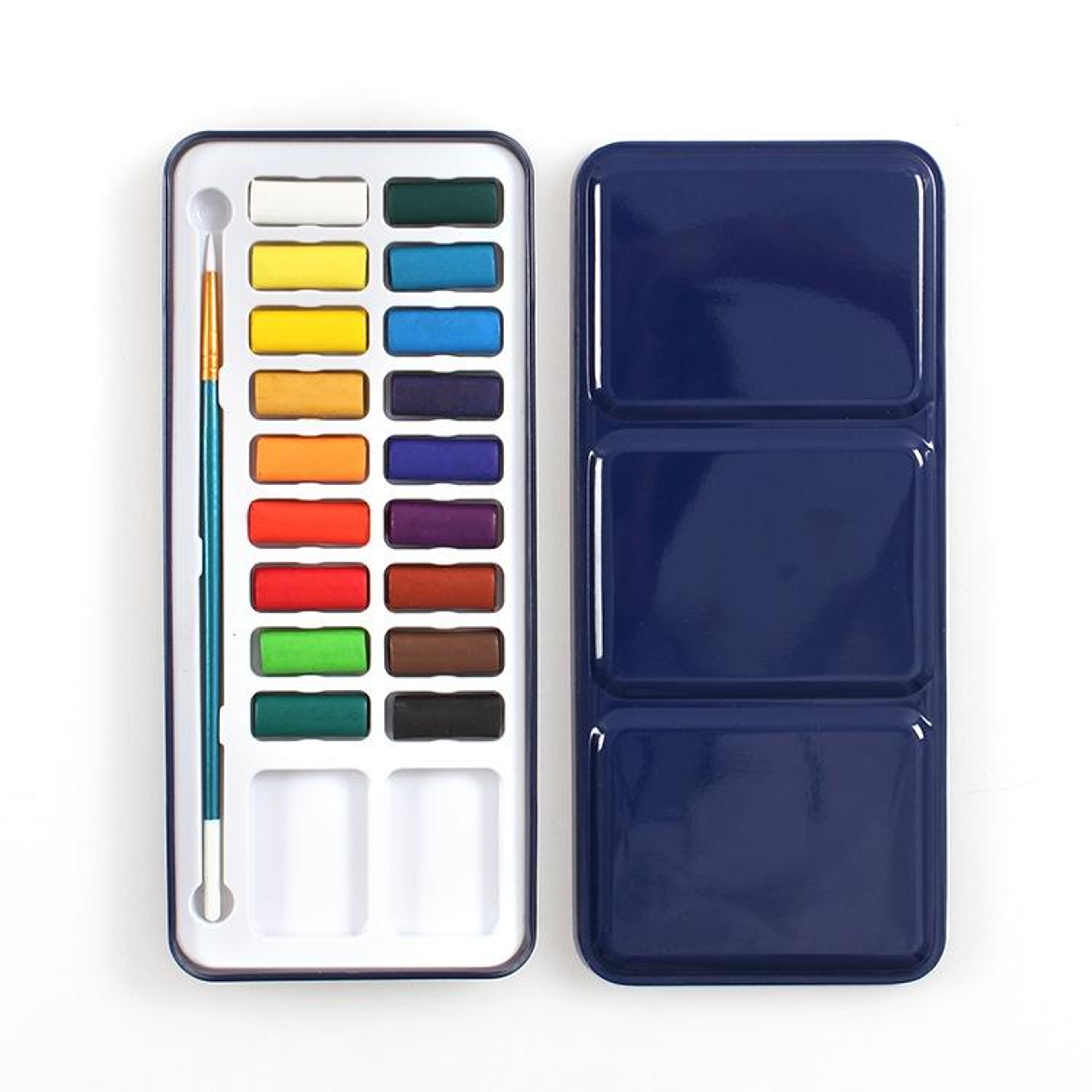 Portable Watercolor Paint Set With Metal Case  Brush For Travel Sketching 4