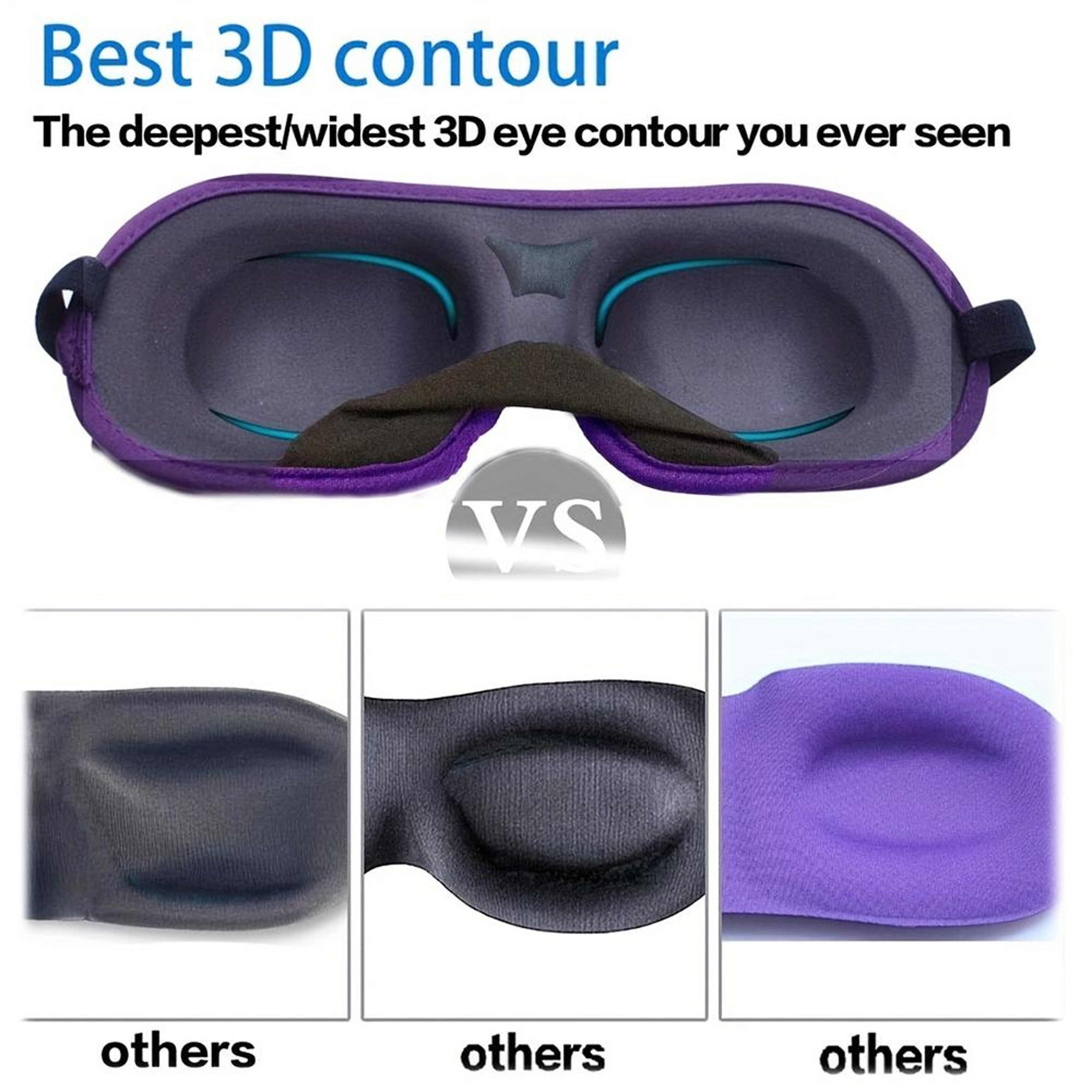 3D Memory Foam Sleep Eye Mask With Adjustable Strap And Total Blackout Comfort 1
