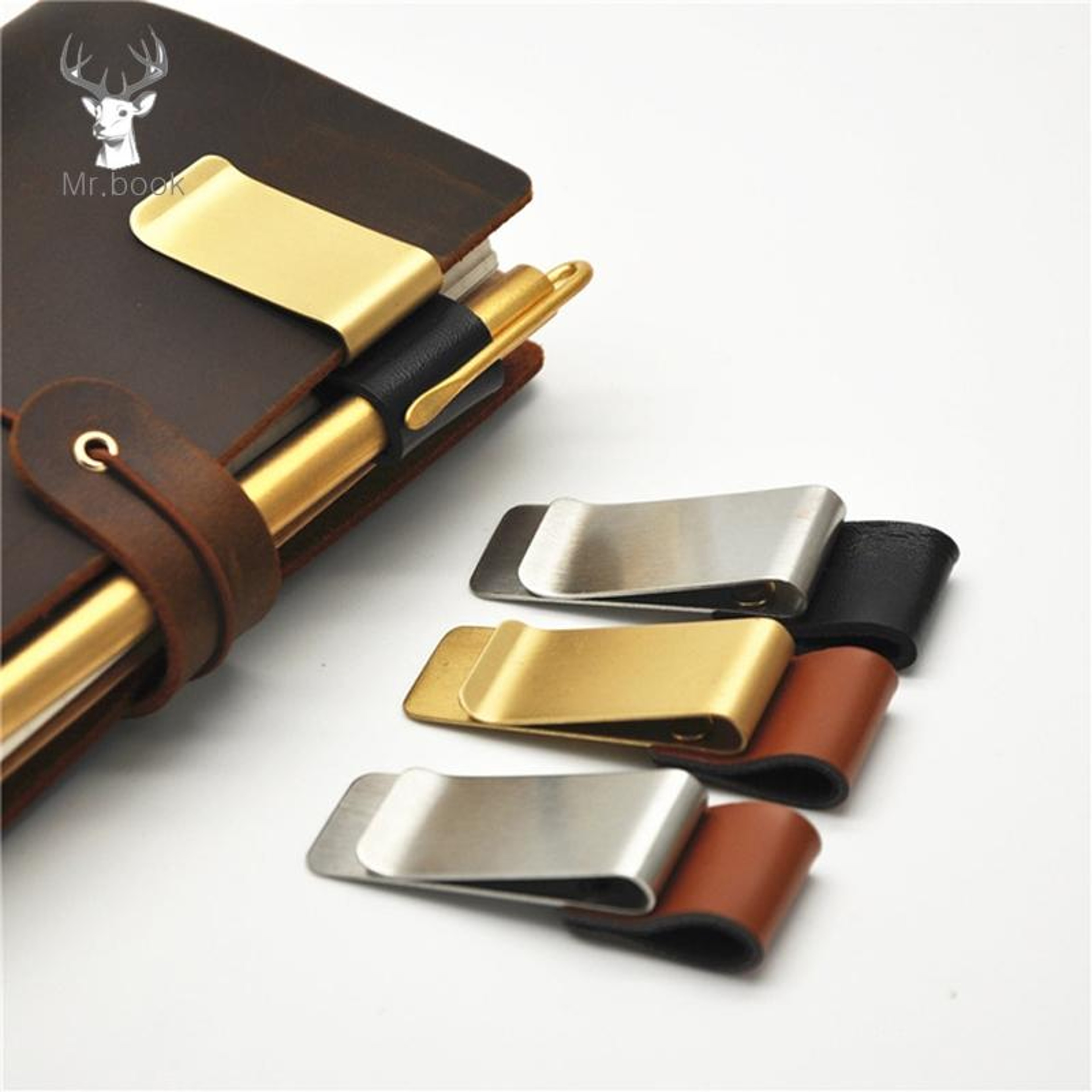 Vintage Leather Pen Loop Clip For Notebooks And Journals 0