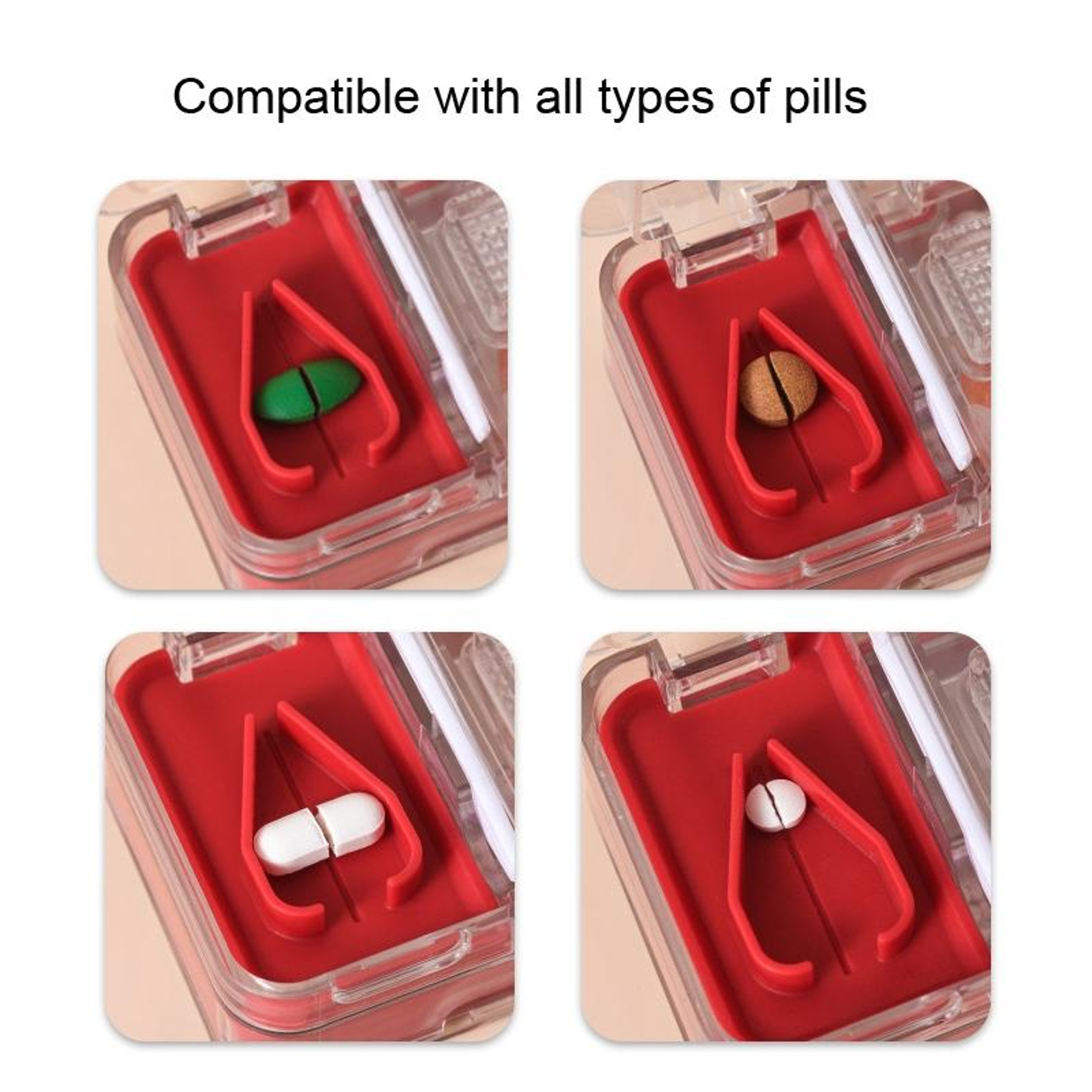 Portable Pill Cutter  Grinder Storage Box With Stainless Steel Blade And Moisture Seal 4