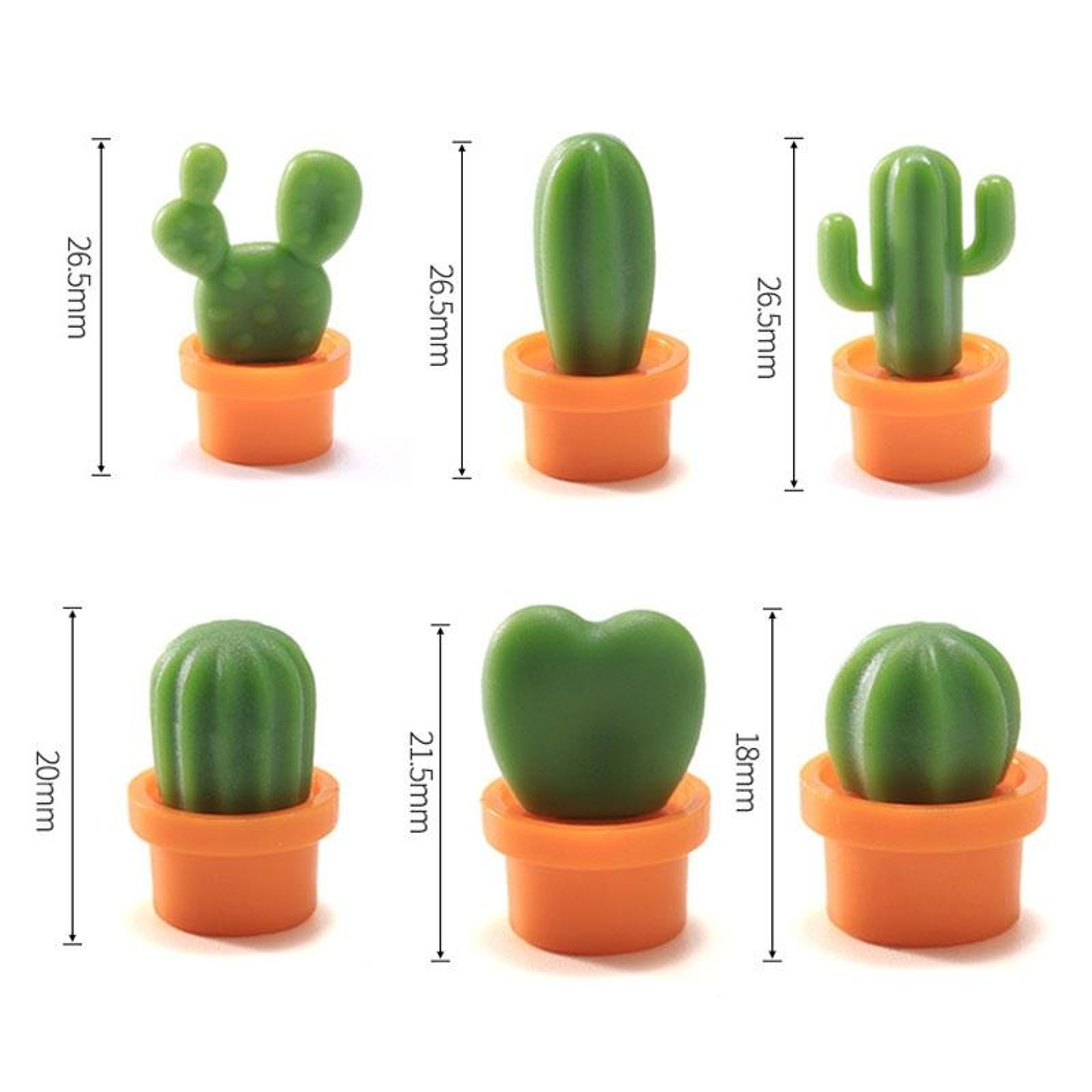 Cute Cactus Fridge Magnets Set For Notes Decor  Kitchen Organization 1