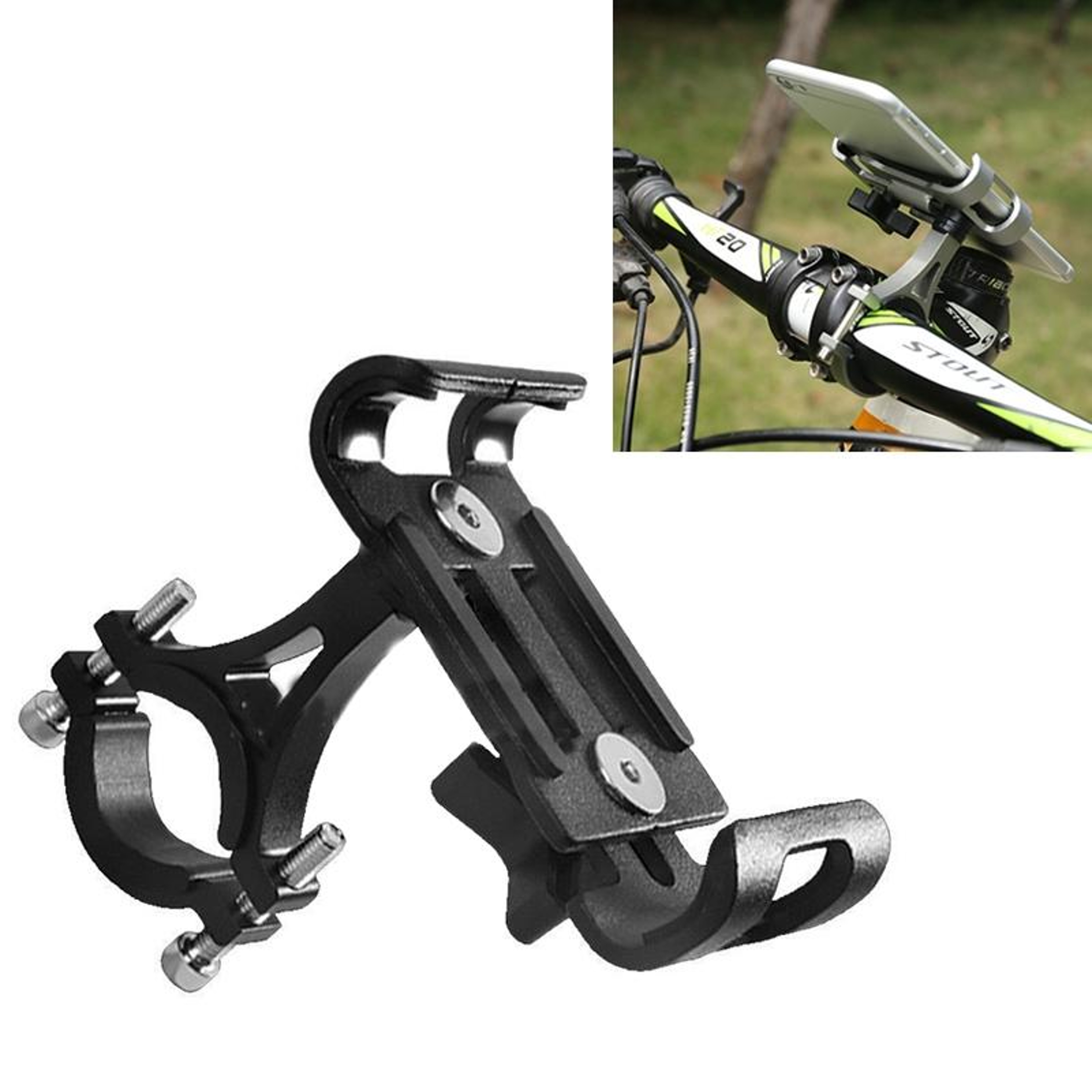 360 Secure Motorcycle Phone Mount Aluminum Bike Handlebar Holder For 3565 Inch Smartphones 6