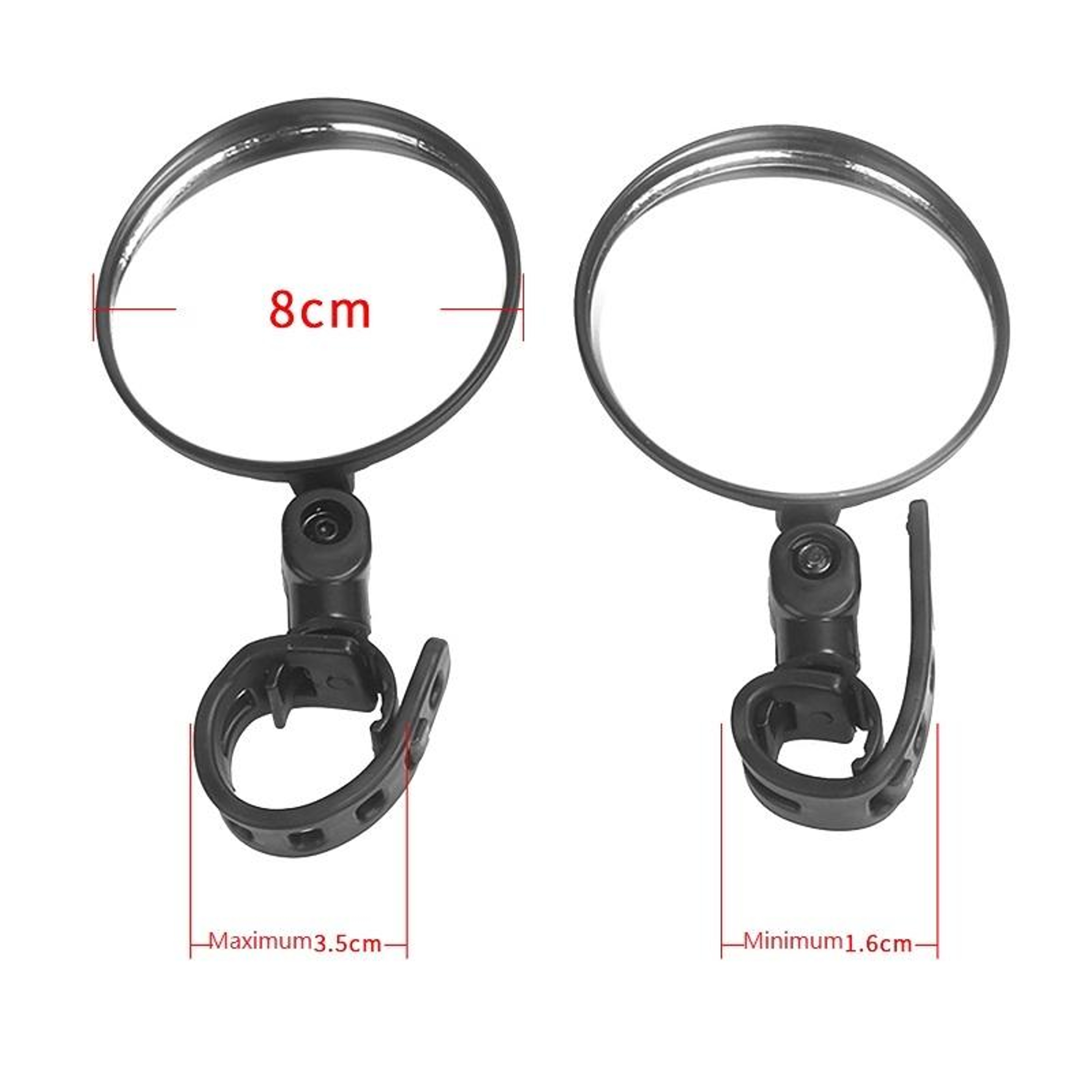 2PCS Adjustable Bike Rear View Mirror For Scooter  Bicycle Handlebars 3