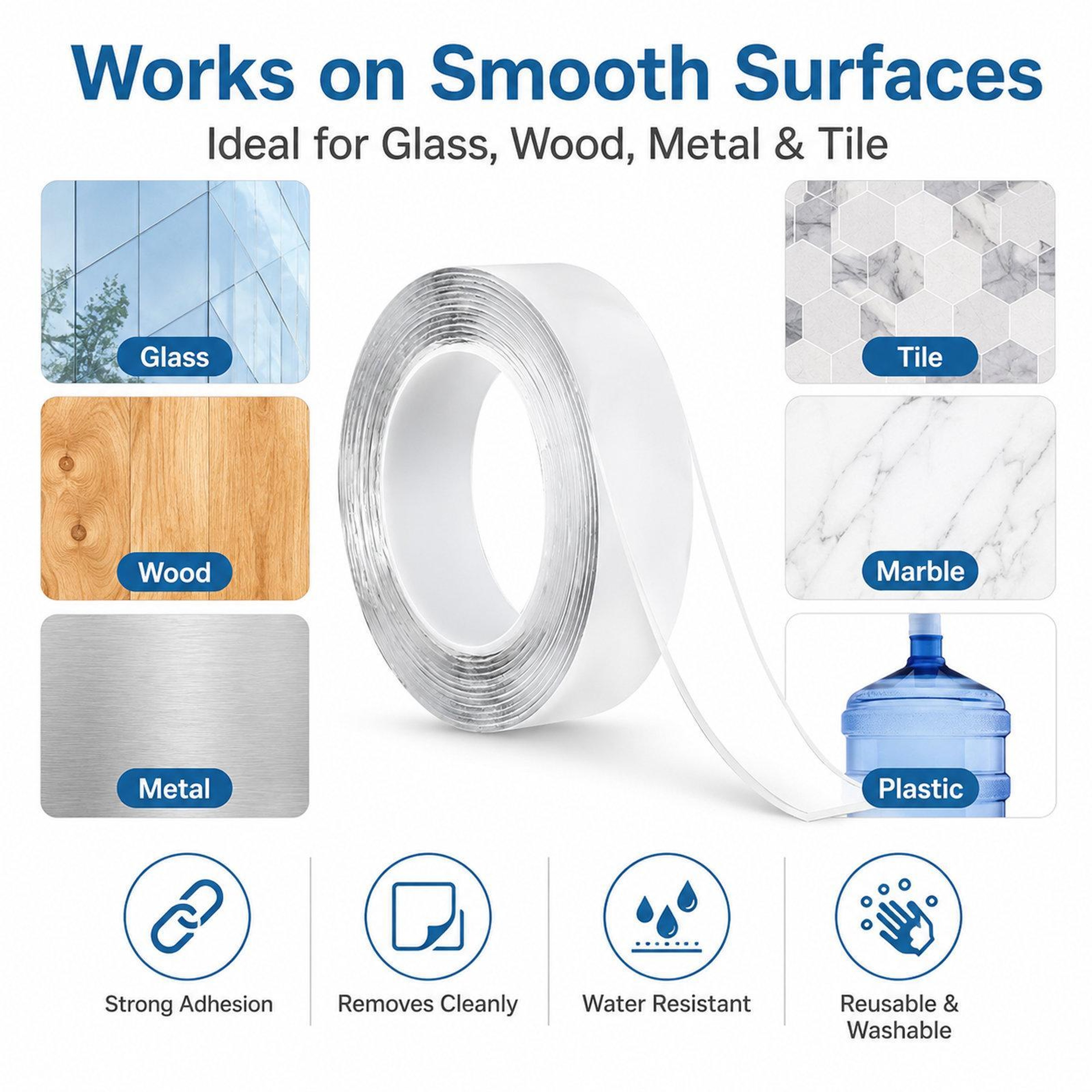 Nano Grip Reusable Mounting Tape Waterproof Double Sided Wall Tape – view 5