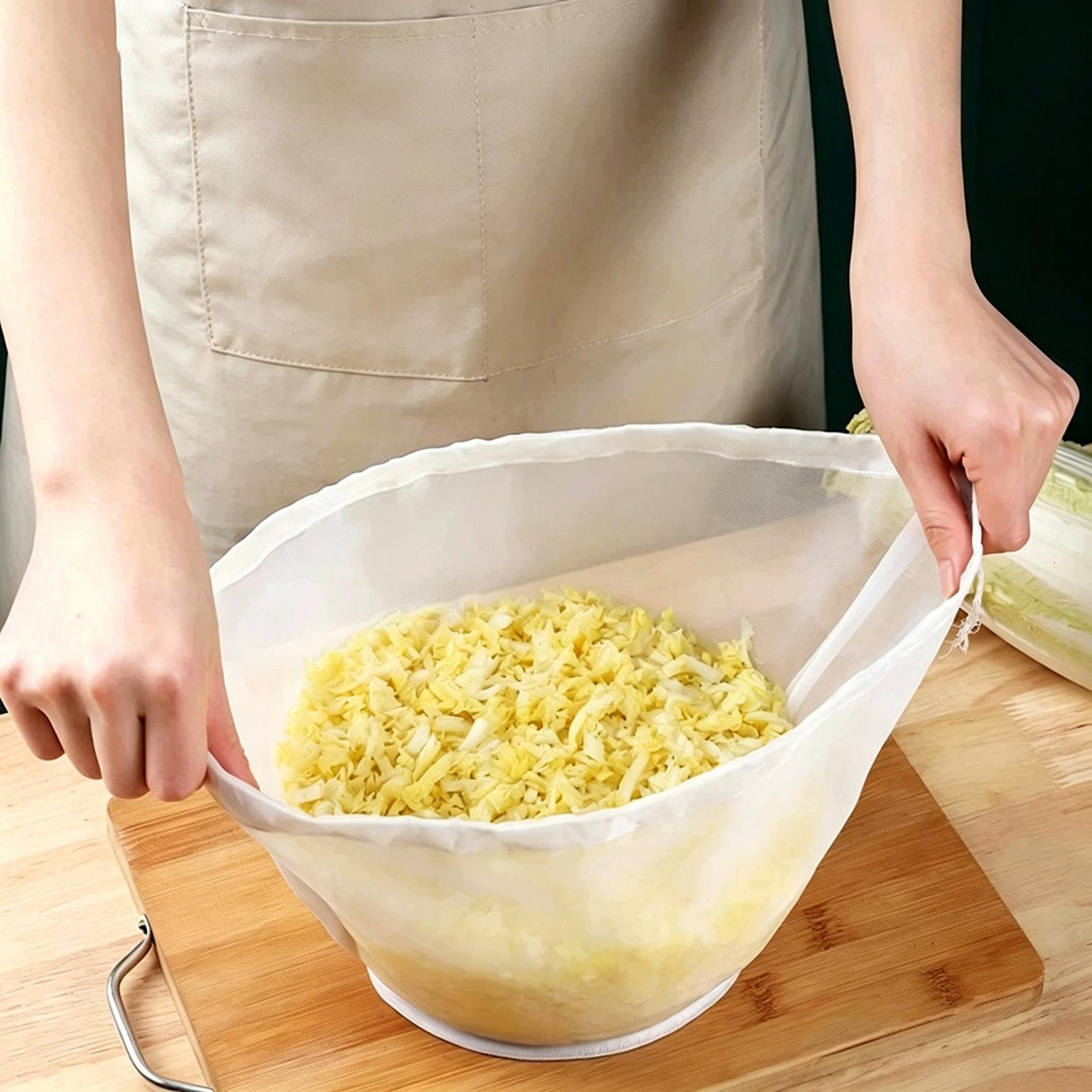 Drawstring Vegetable Strainer Bag Large Bowl Salad Dehydrator – view 1